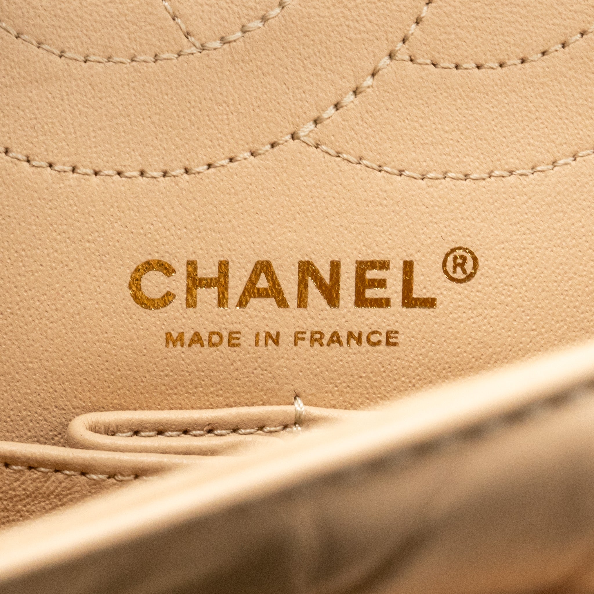 CHANEL SMALL 2.55 REISSUE DOUBLE FLAP BAG AGED CALFSKIN BEIGE GHW
