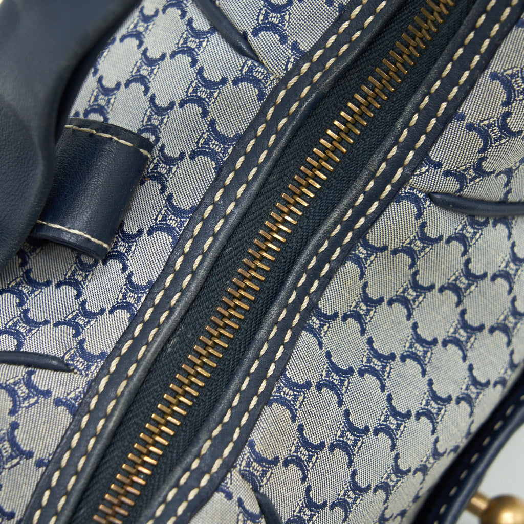 CELINE VINTAGE CANVAS SHOULDER BAG
