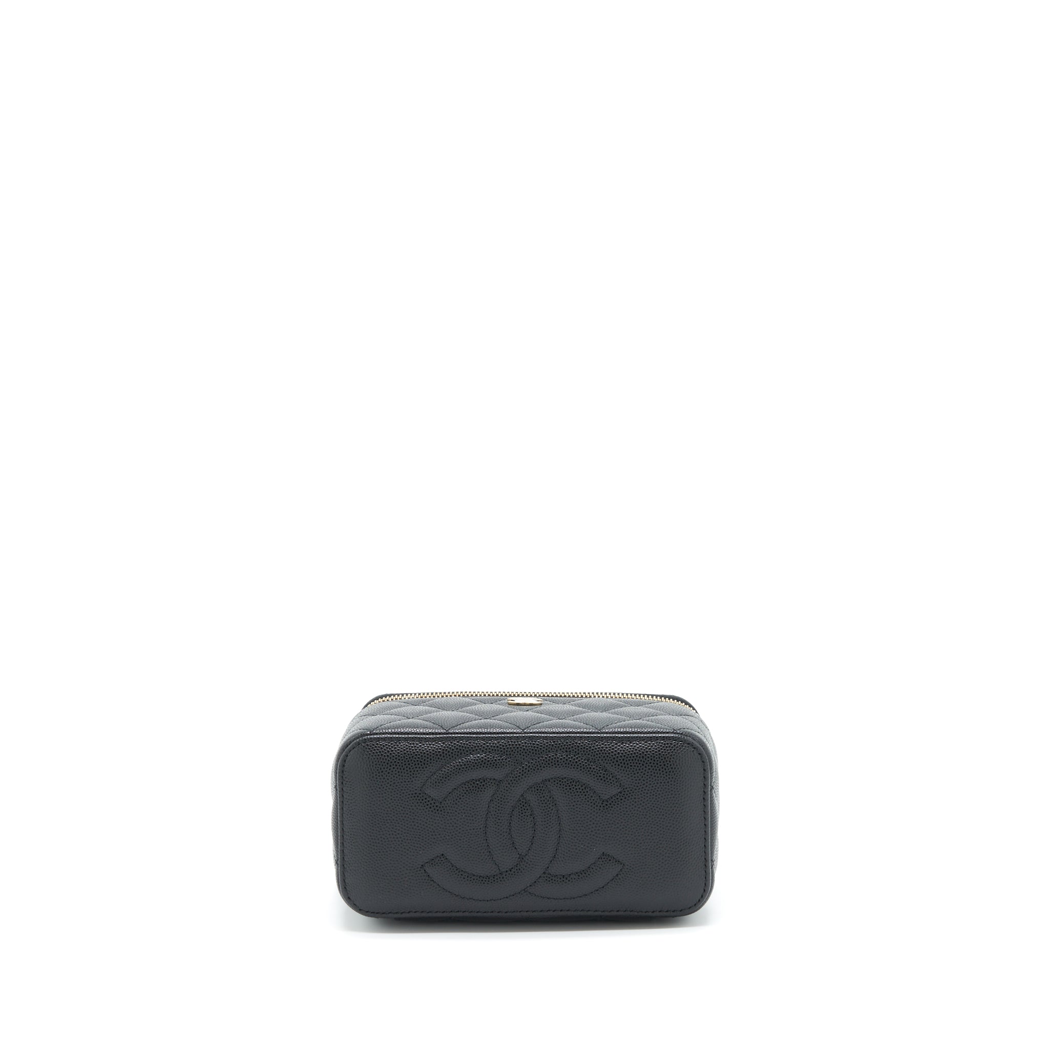 CHANEL 22S LONG VANITY WITH CHAIN CAVIAR BLACK LGHW