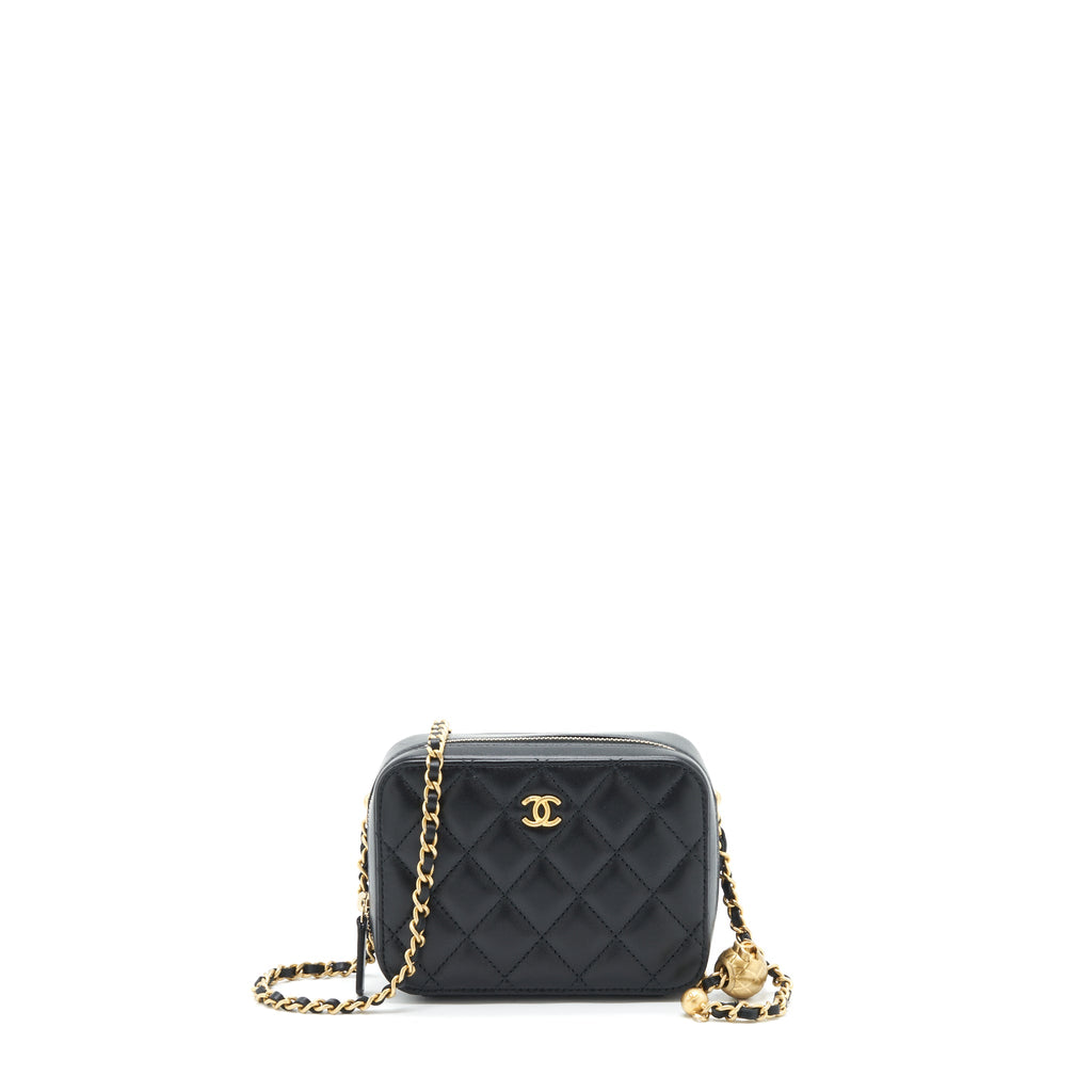 CHANEL PEARL CRUSH CAMERA BAG LAMBSKIN BLACK GHW