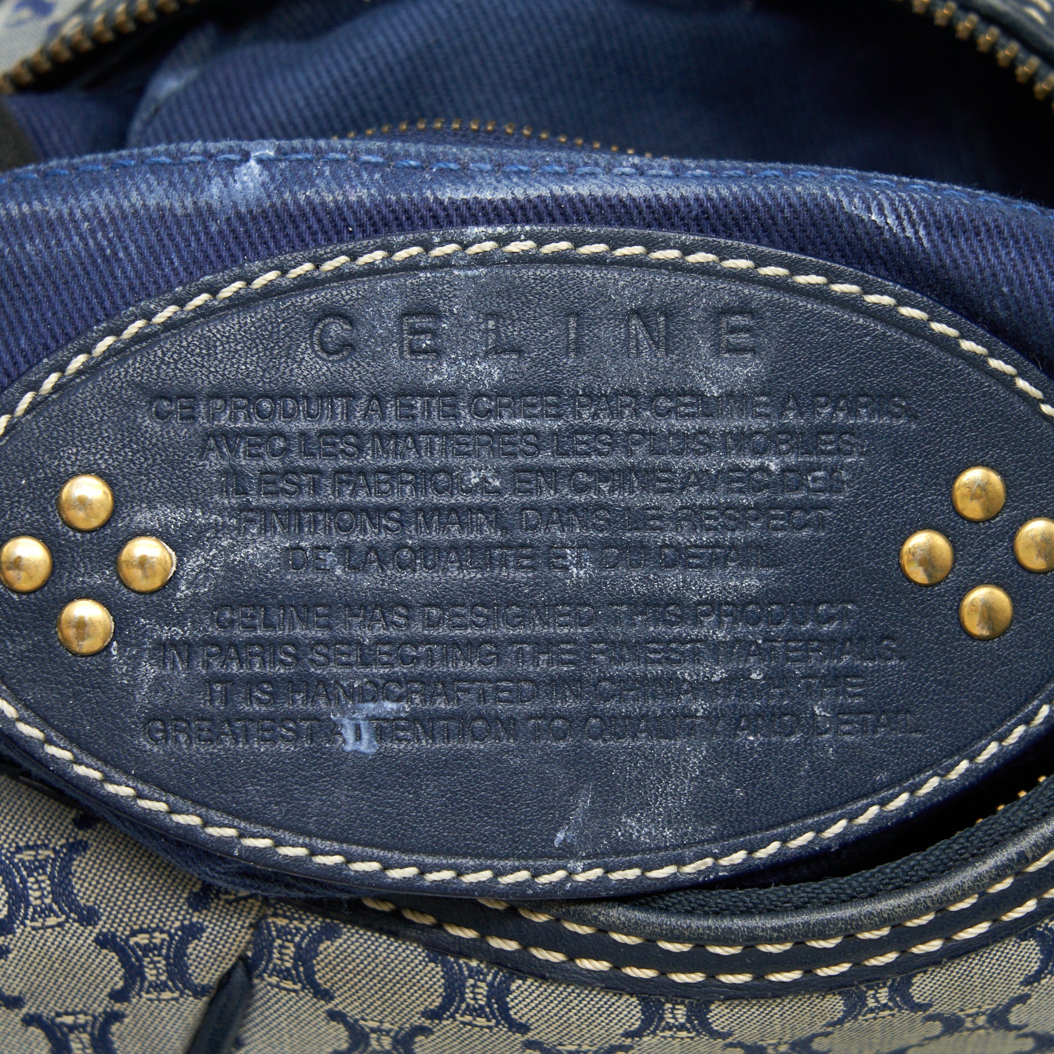CELINE VINTAGE CANVAS SHOULDER BAG