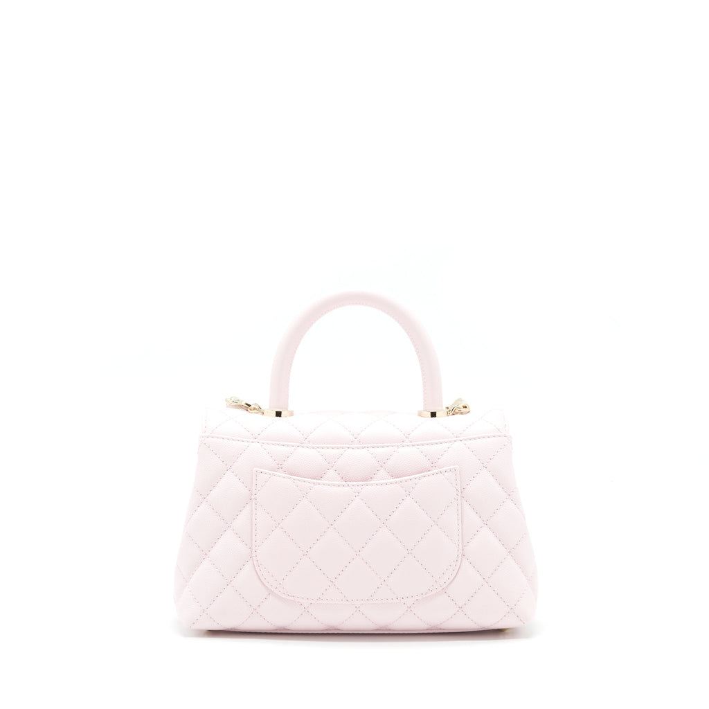 CHANEL 22P SMALL COCO HANDLE CAVIAR LIGHT PINK LGHW (MICROCHIP)