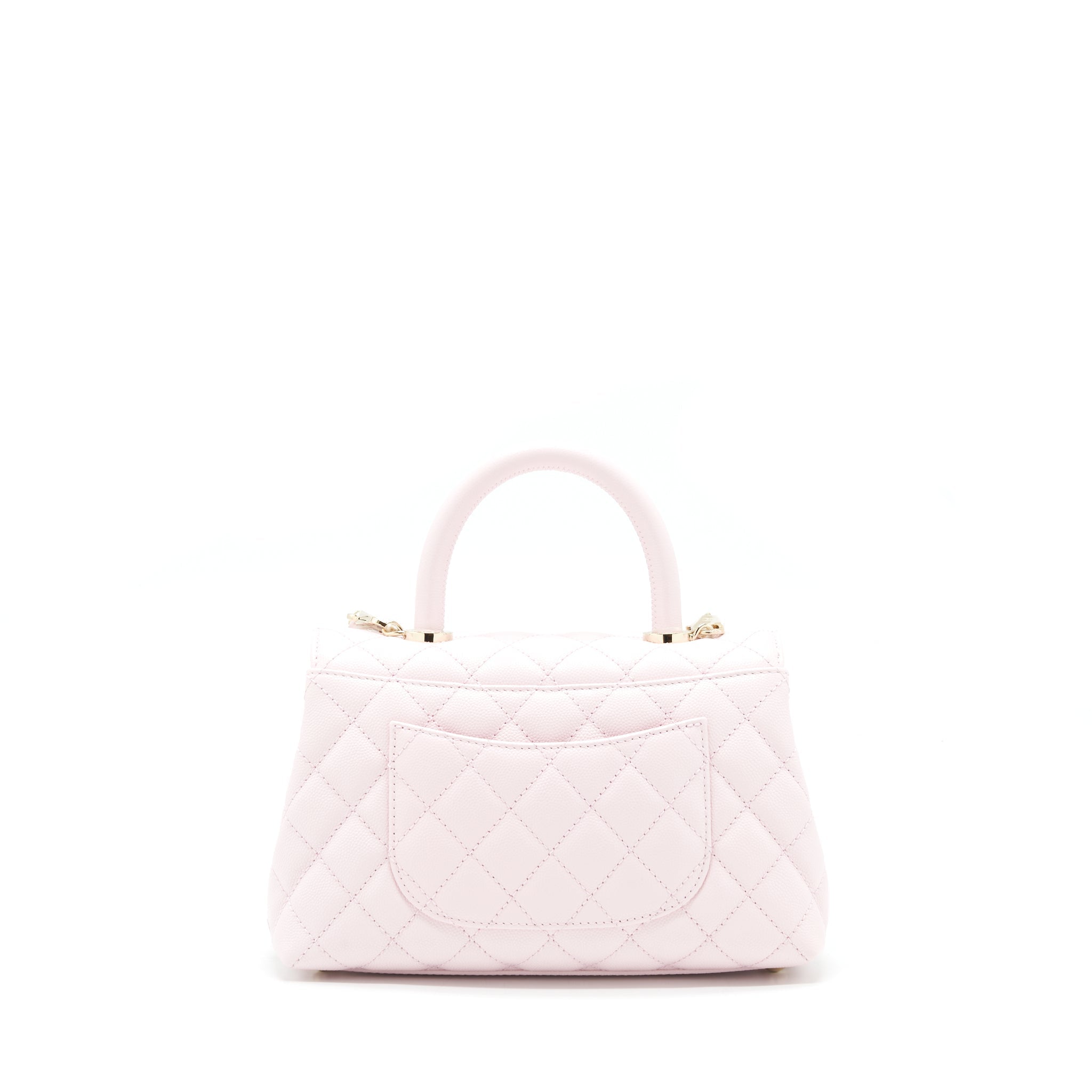 CHANEL 22P SMALL COCO HANDLE CAVIAR LIGHT PINK LGHW (MICROCHIP)
