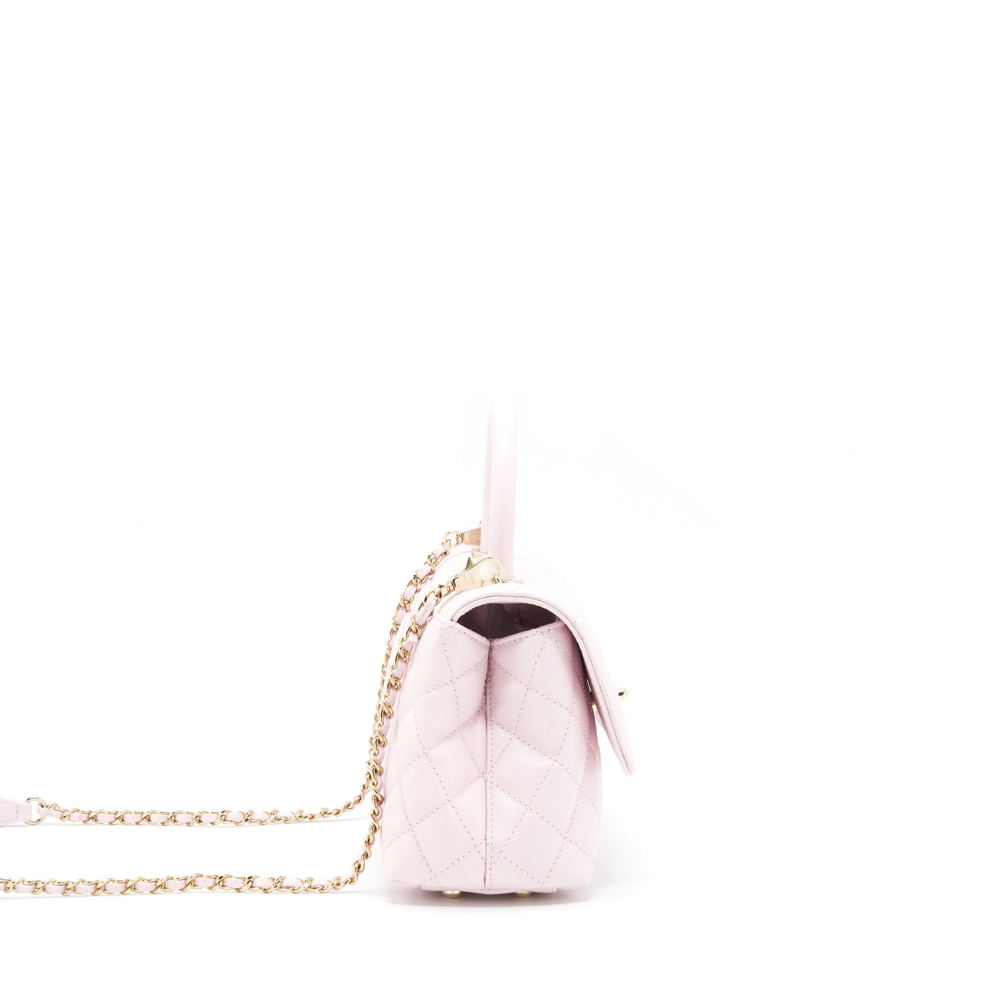 CHANEL 22P SMALL COCO HANDLE CAVIAR LIGHT PINK LGHW (MICROCHIP)