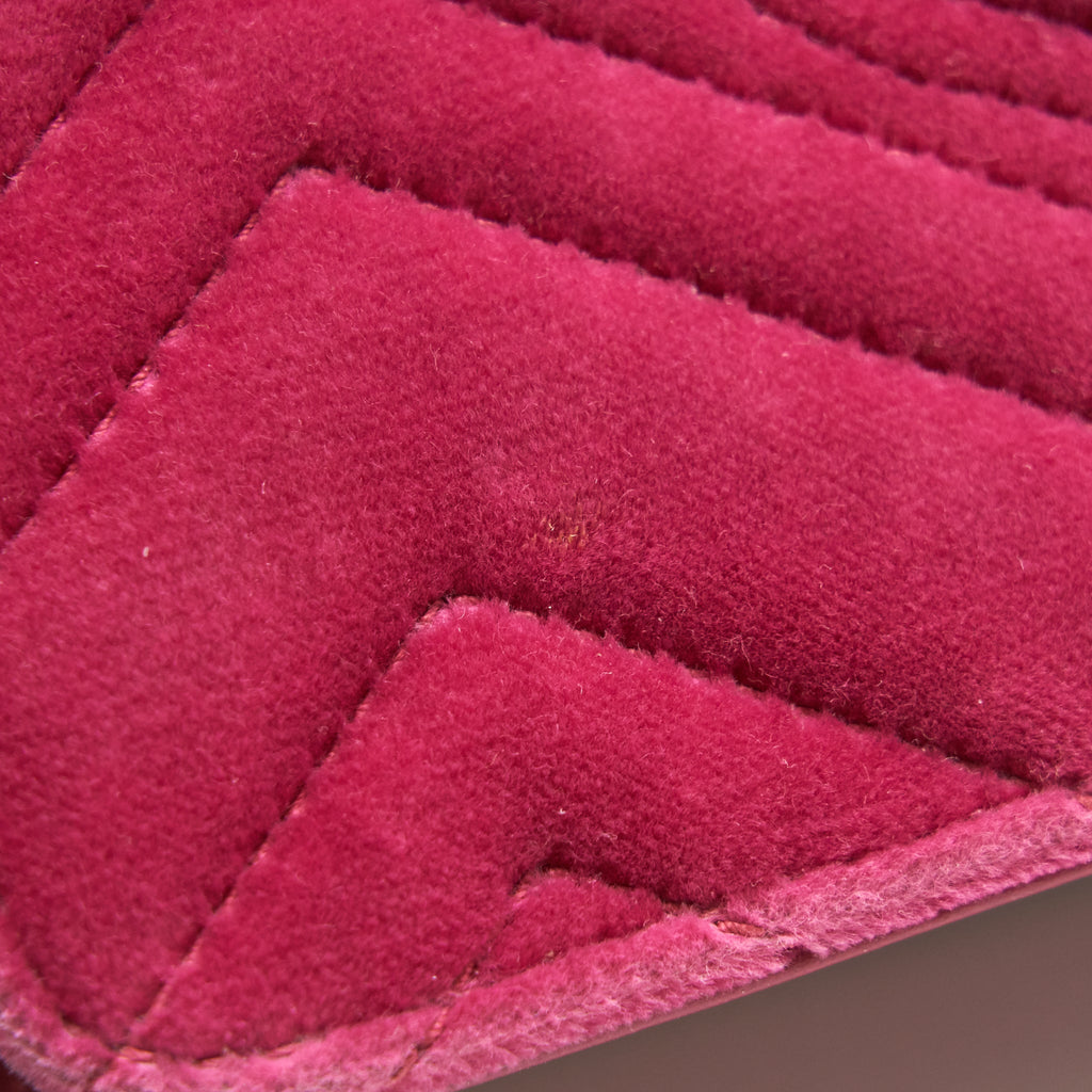 GUCCI VELVET WALLET WITH CHAIN PINK GHW LIMITED EDITION