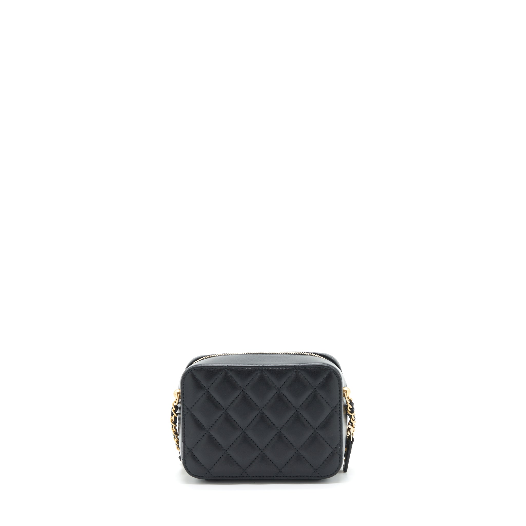 CHANEL PEARL CRUSH CAMERA BAG LAMBSKIN BLACK GHW