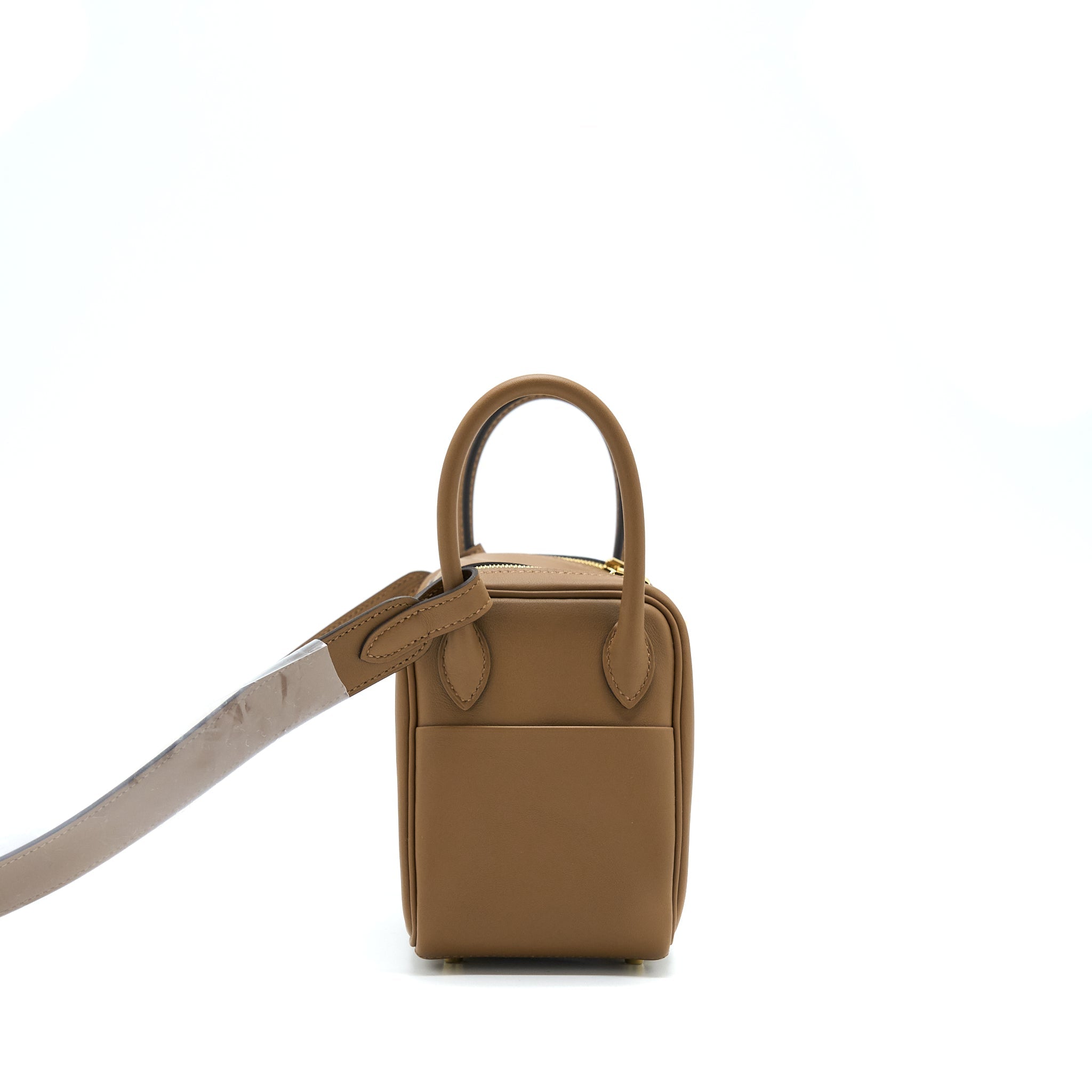 HERMES MINI LINDY SWIFT ALEZAN / BISCUIT GHW