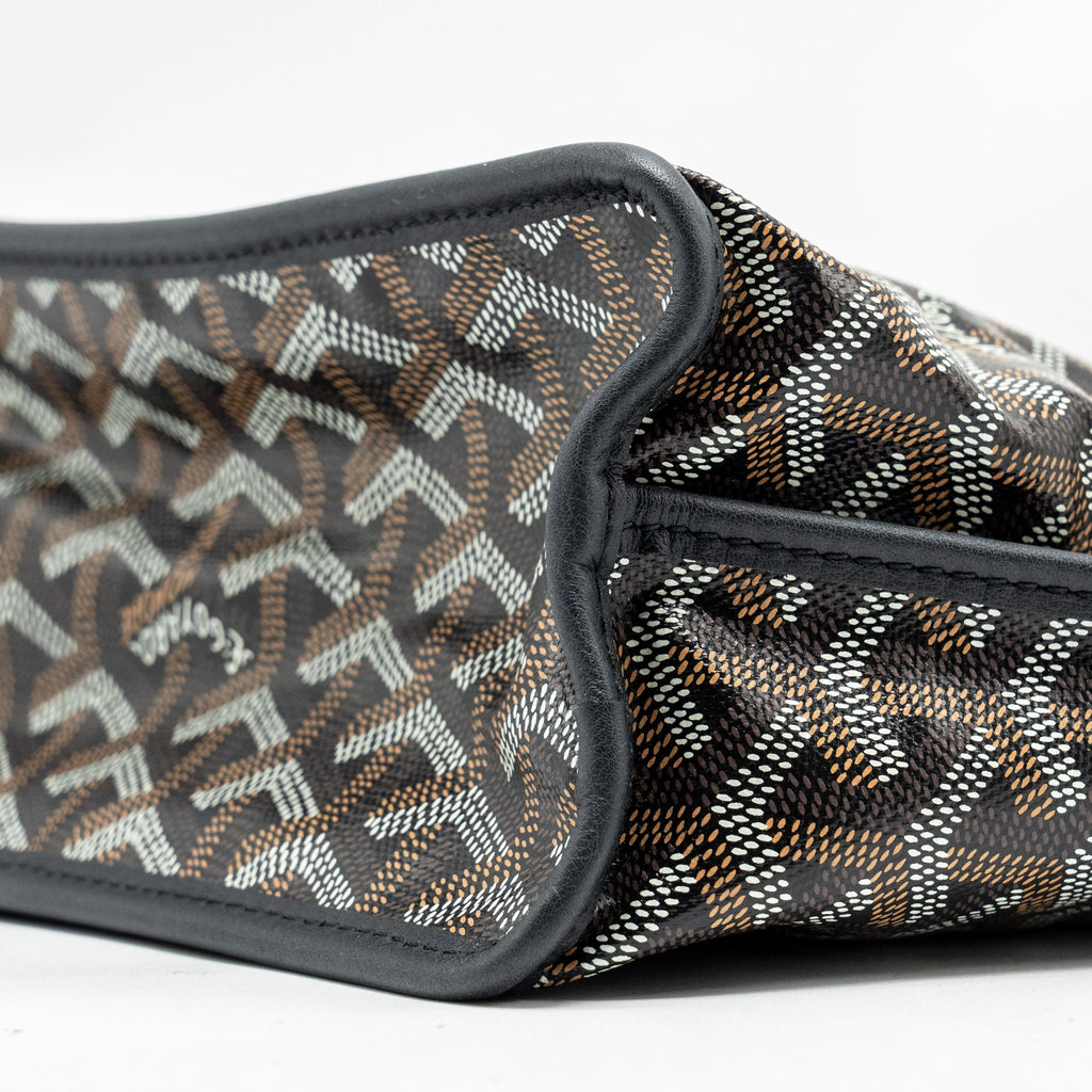 GOYARD MINI ANJOU TOTE BAG GOYARDLINE CANVAS / CALFSKIN BLACK SHW