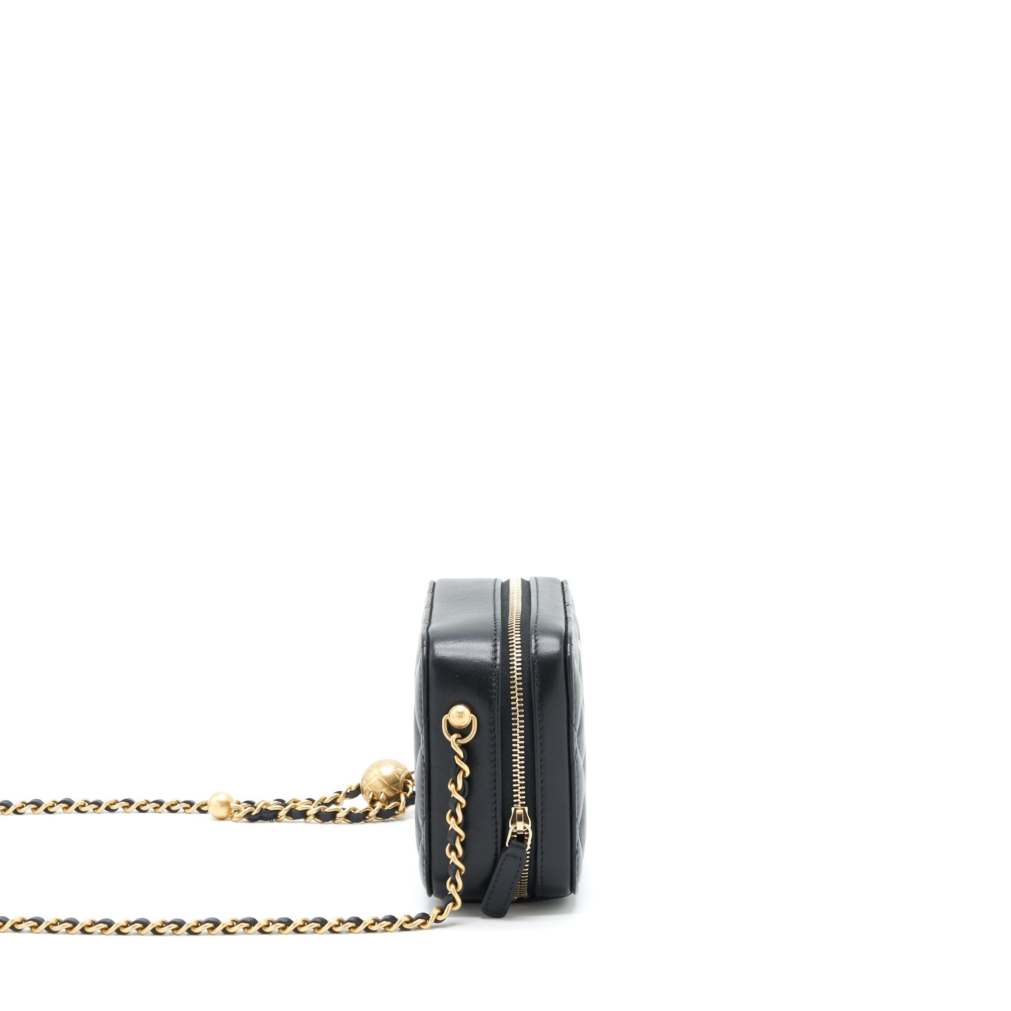 CHANEL PEARL CRUSH CAMERA BAG LAMBSKIN BLACK GHW