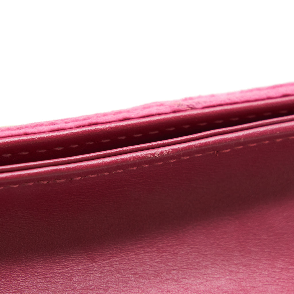 GUCCI VELVET WALLET WITH CHAIN PINK GHW LIMITED EDITION