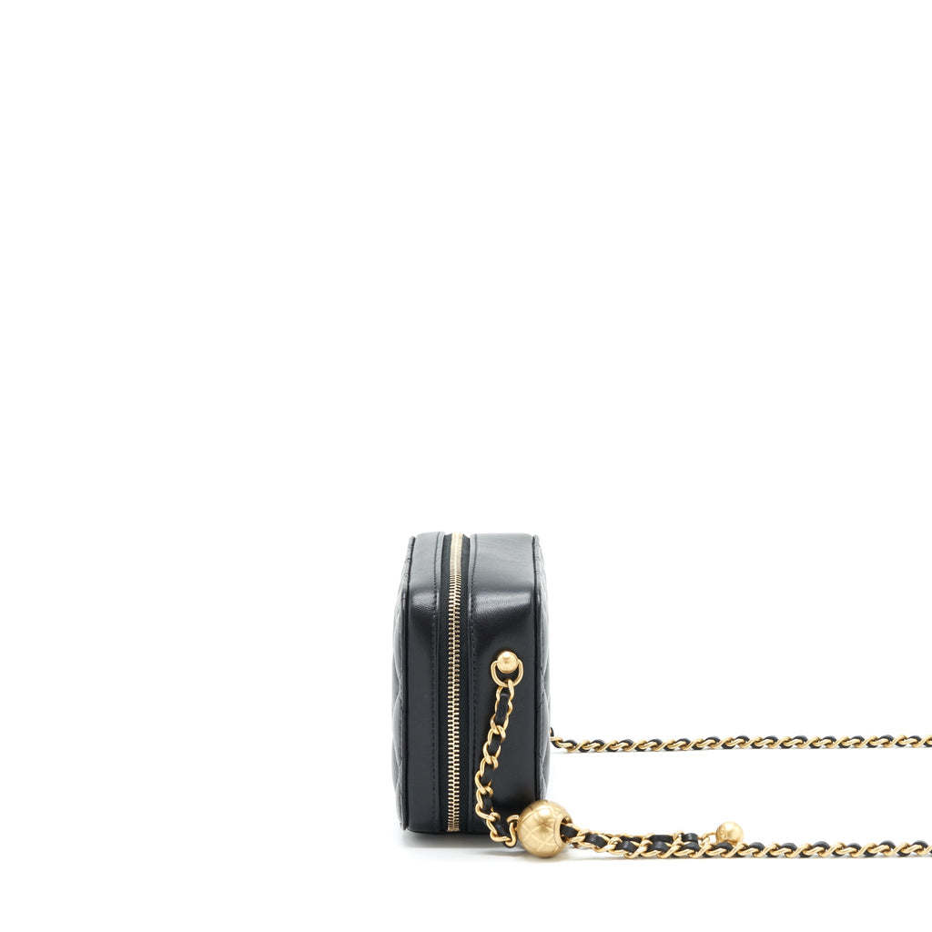 CHANEL PEARL CRUSH CAMERA BAG LAMBSKIN BLACK GHW