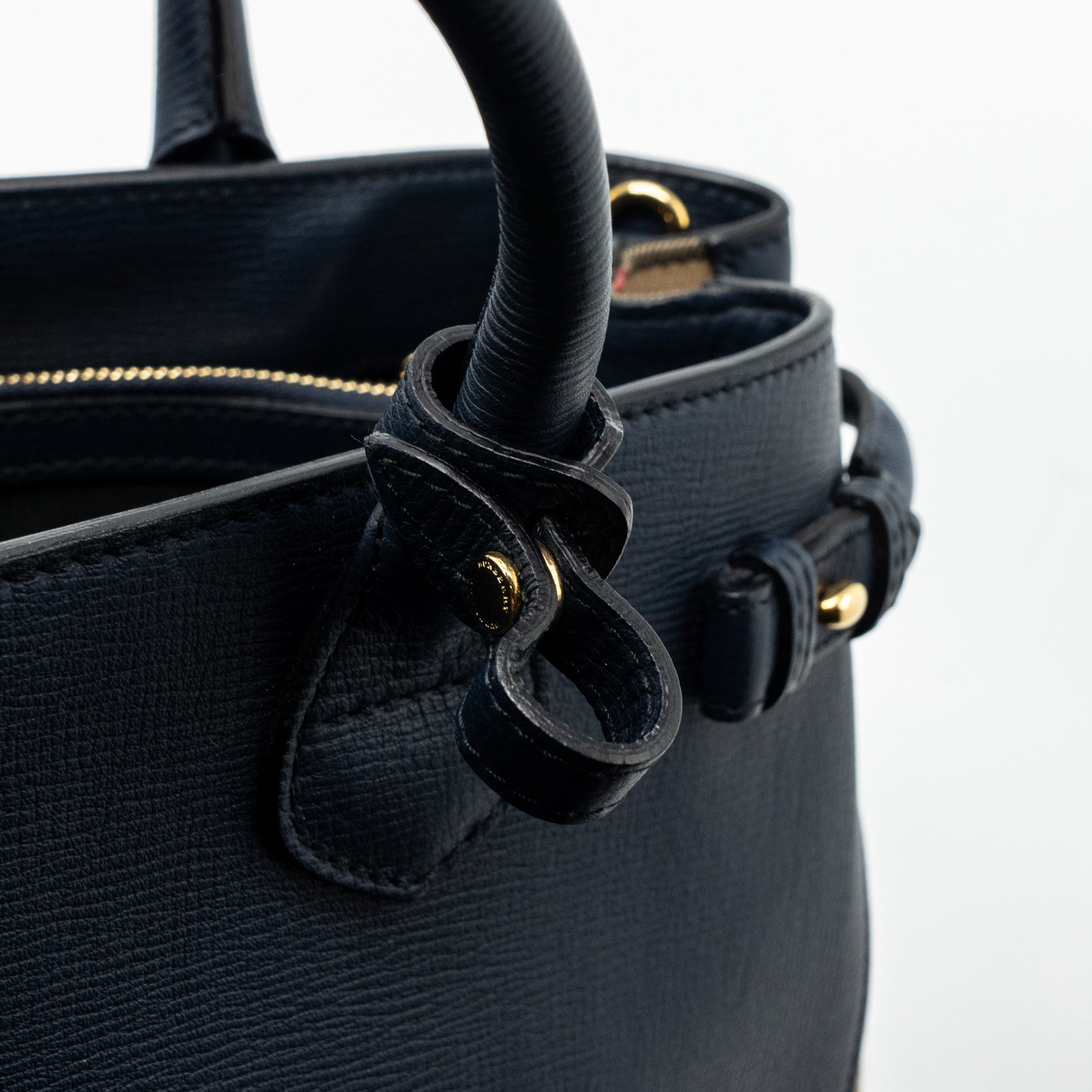 BURBERRY THE LARGE BANNER BAG CALFSKIN DARK BLUE/MULTICOLOUR GHW
