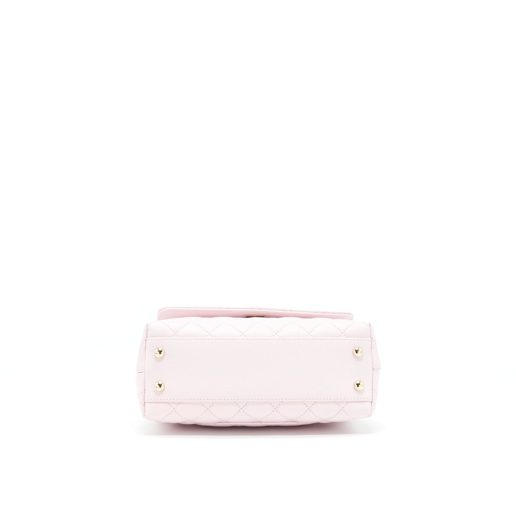 CHANEL 22P SMALL COCO HANDLE CAVIAR LIGHT PINK LGHW (MICROCHIP)