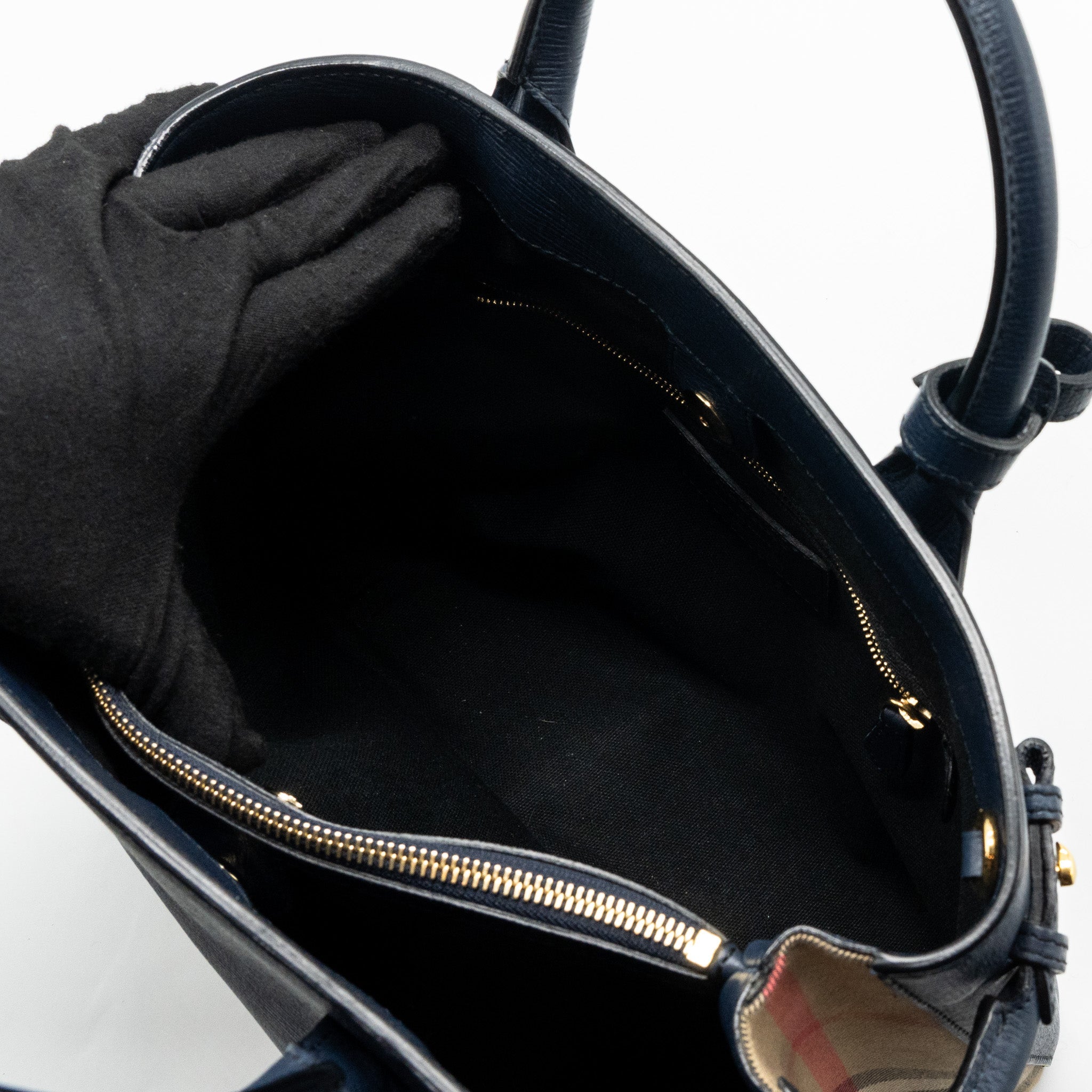 BURBERRY THE LARGE BANNER BAG CALFSKIN DARK BLUE/MULTICOLOUR GHW