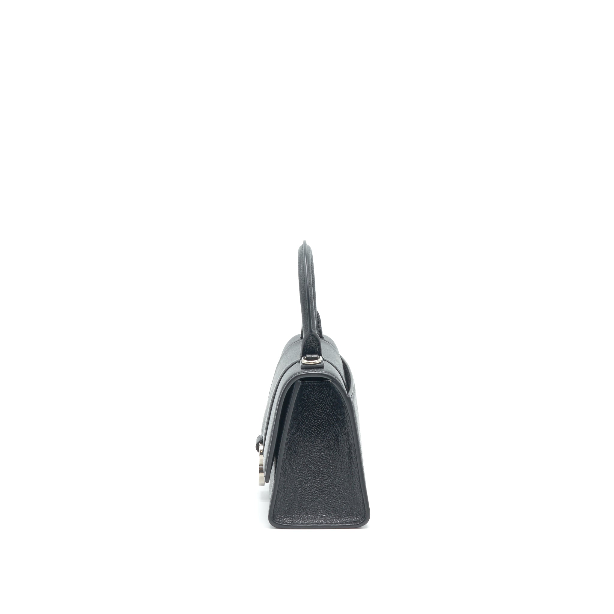 BALENCIAGA HOURGLASS AS GRAINED CALFSKIN BLACK SHW