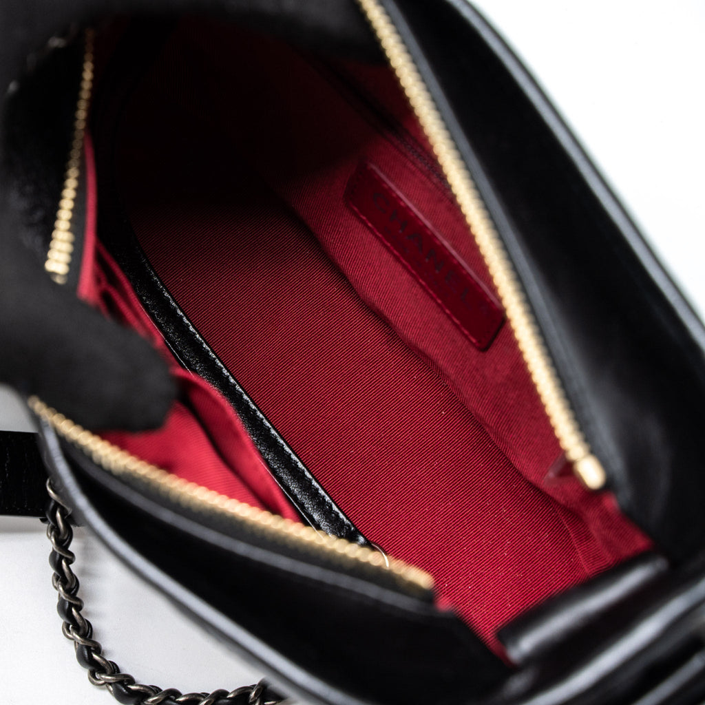 CHANEL SMALL GABRIELLE HOBO BAG AGED CALFSKIN BLACK MULTICOLOUR HARDWARE