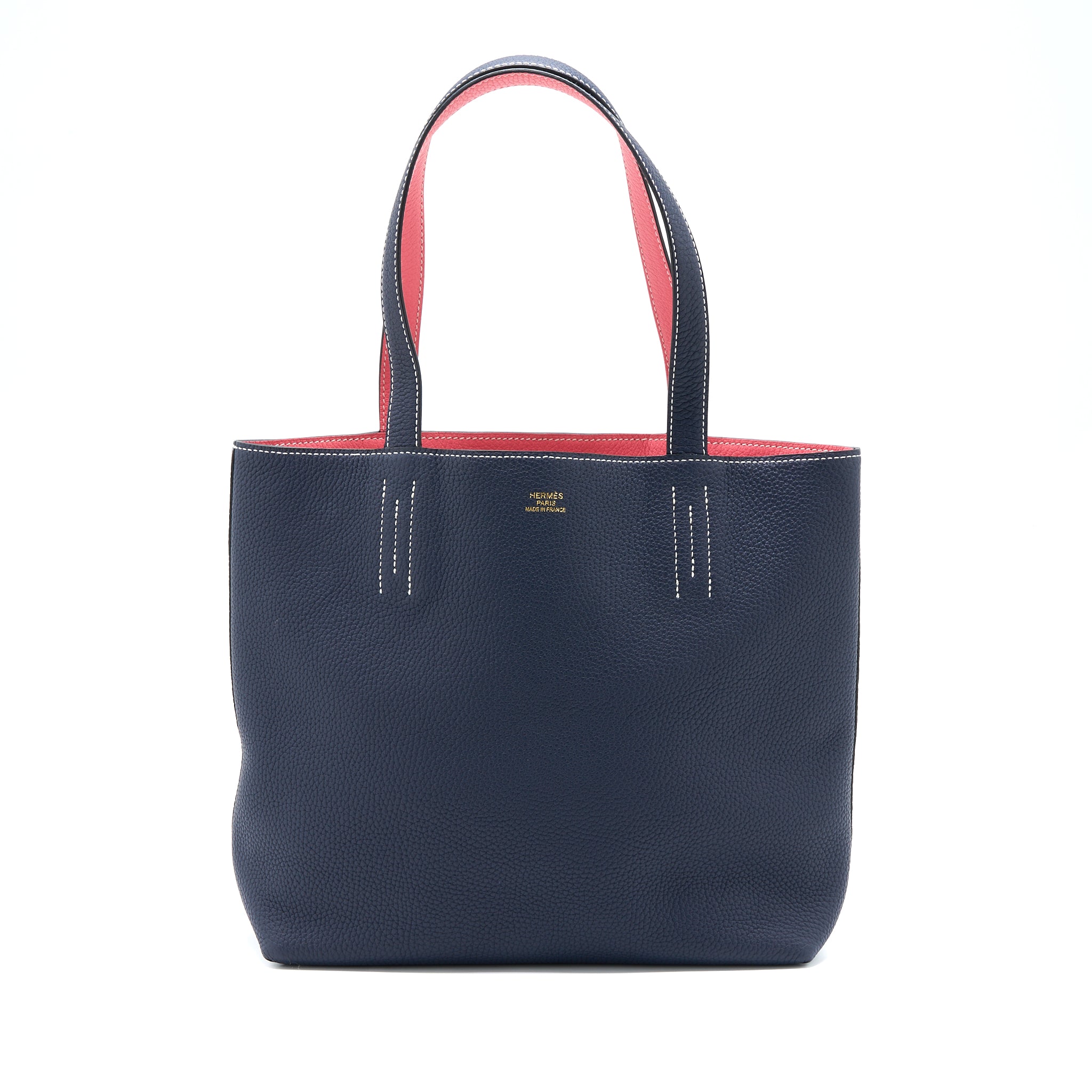 HERMES DOUBLE SENS 36 BAG CLEMENCE BLUE NUIT/ROSE AZALEE
