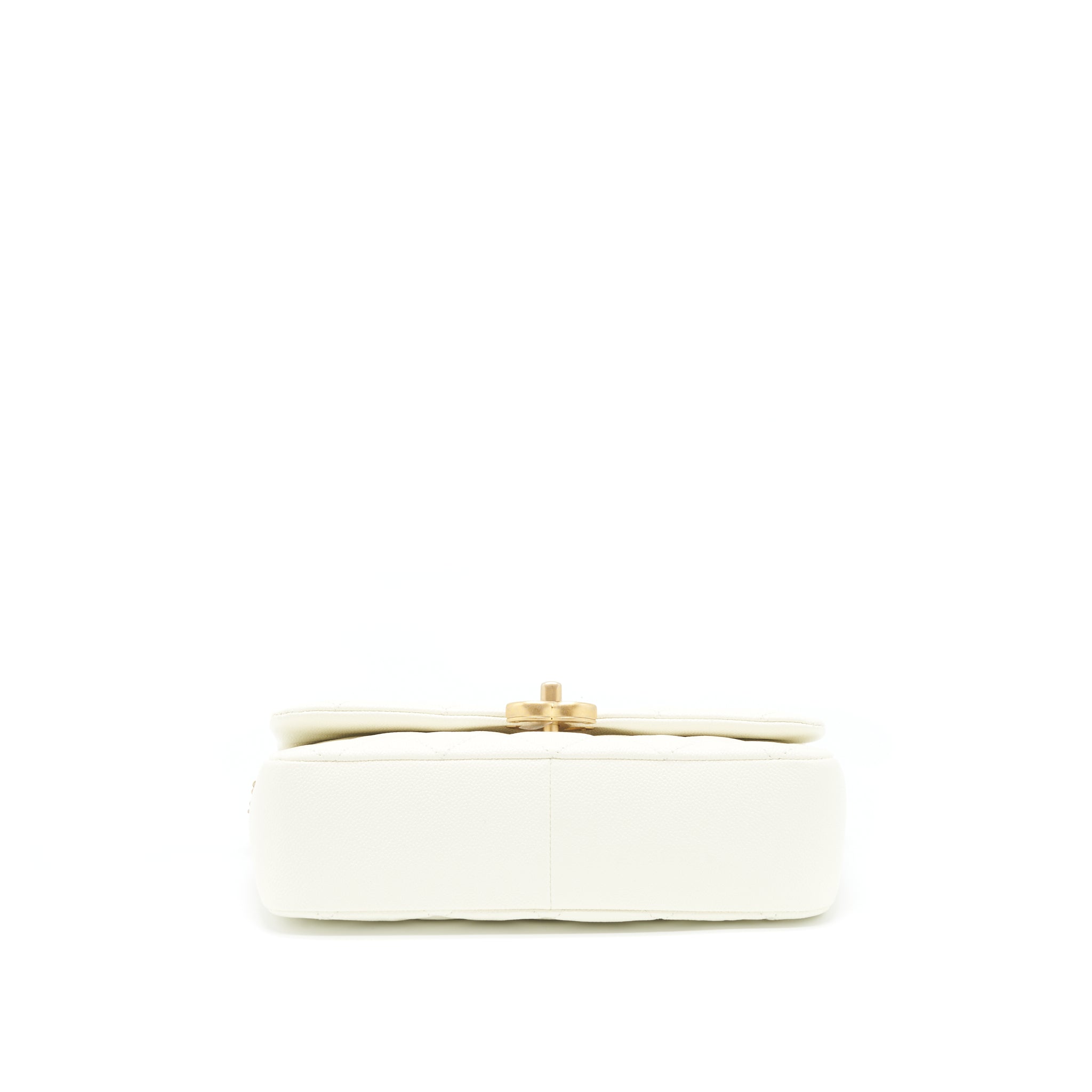 CHANEL 22S MELODY MEDIUM FLAP BAG CAVIAR WHITE GHW (MICROCHIP)