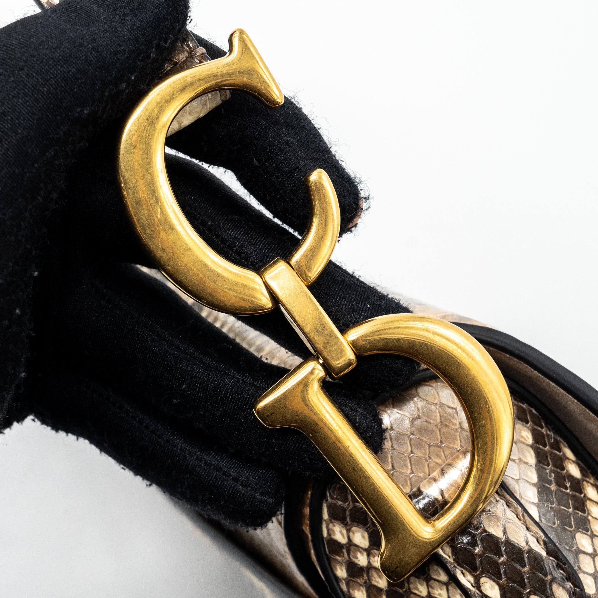 DIOR MEDIUM SADDLE BAG PYTHON MULTICOLOR GHW