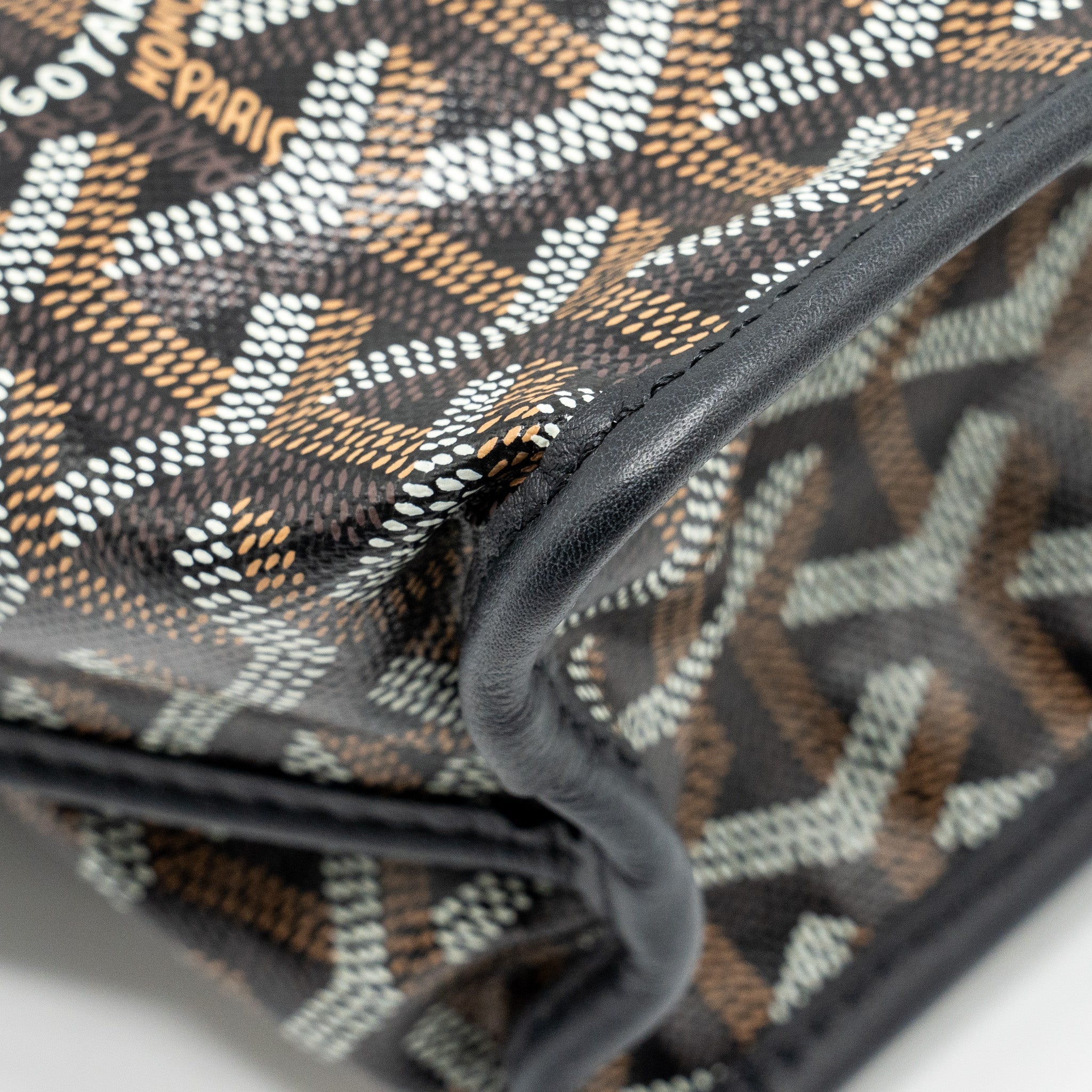 GOYARD MINI ANJOU TOTE BAG GOYARDLINE CANVAS / CALFSKIN BLACK SHW