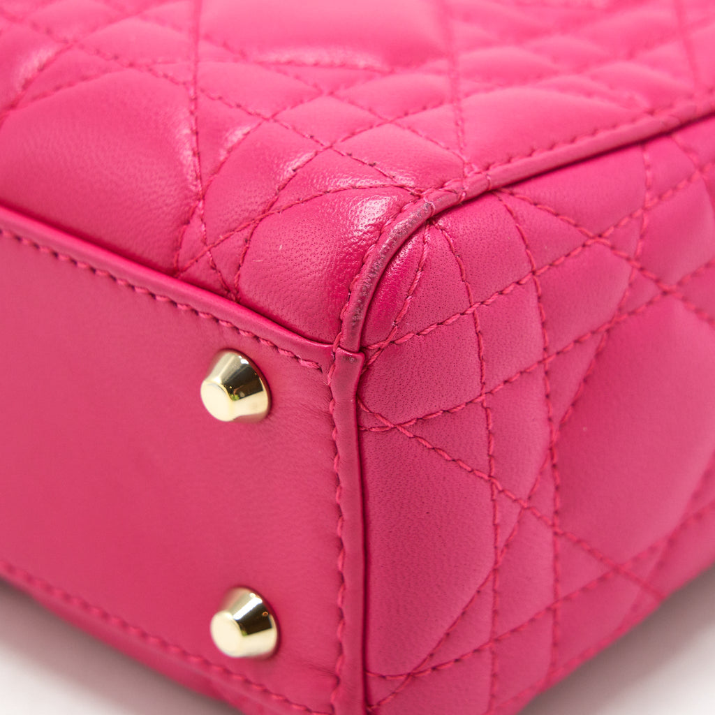 DIOR MINI LADY DIOR BAG LAMBSKIN PINK GHW