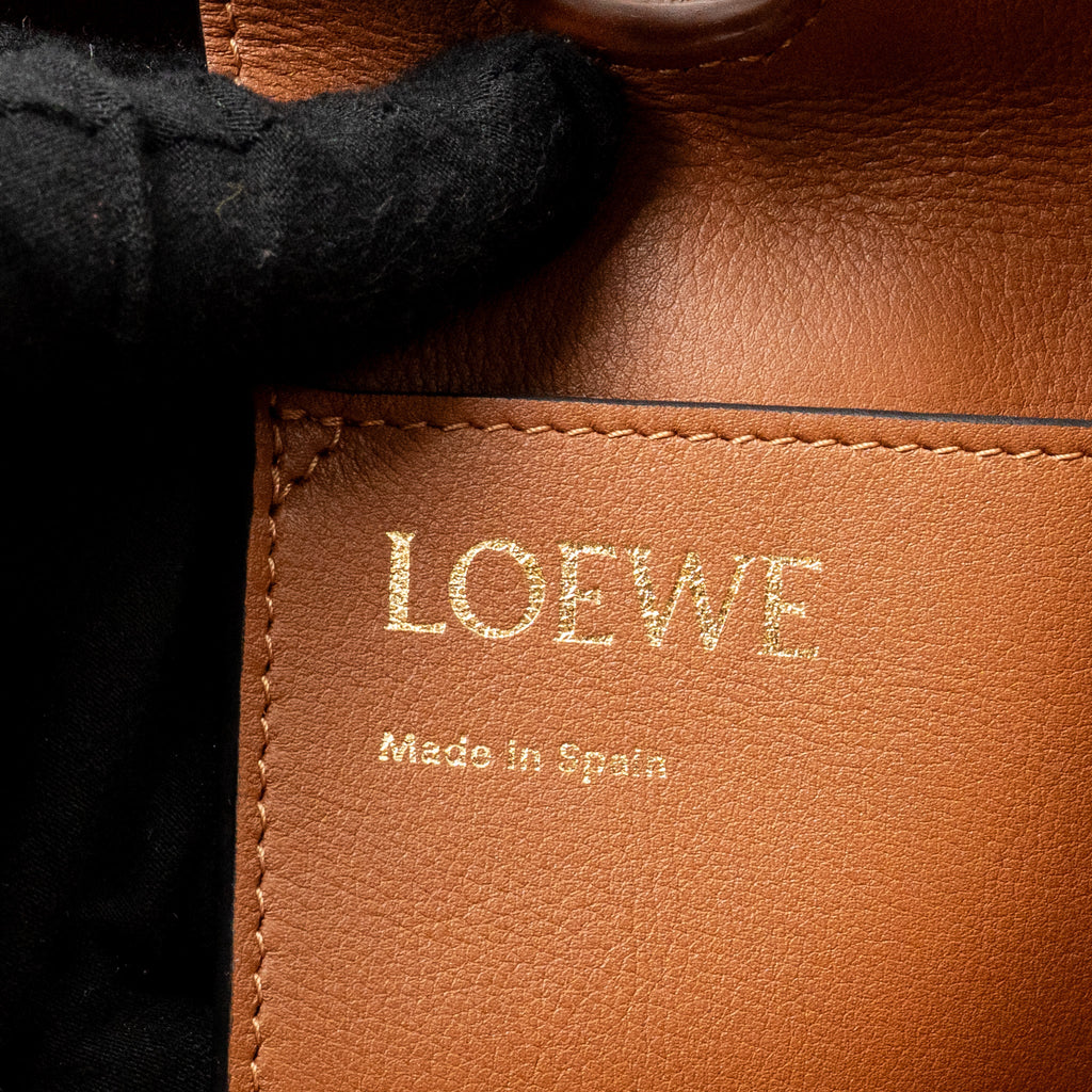 LOEWE ANAGRAM TOTE BAG SUEDE LEATHER BEIGE/BROWN