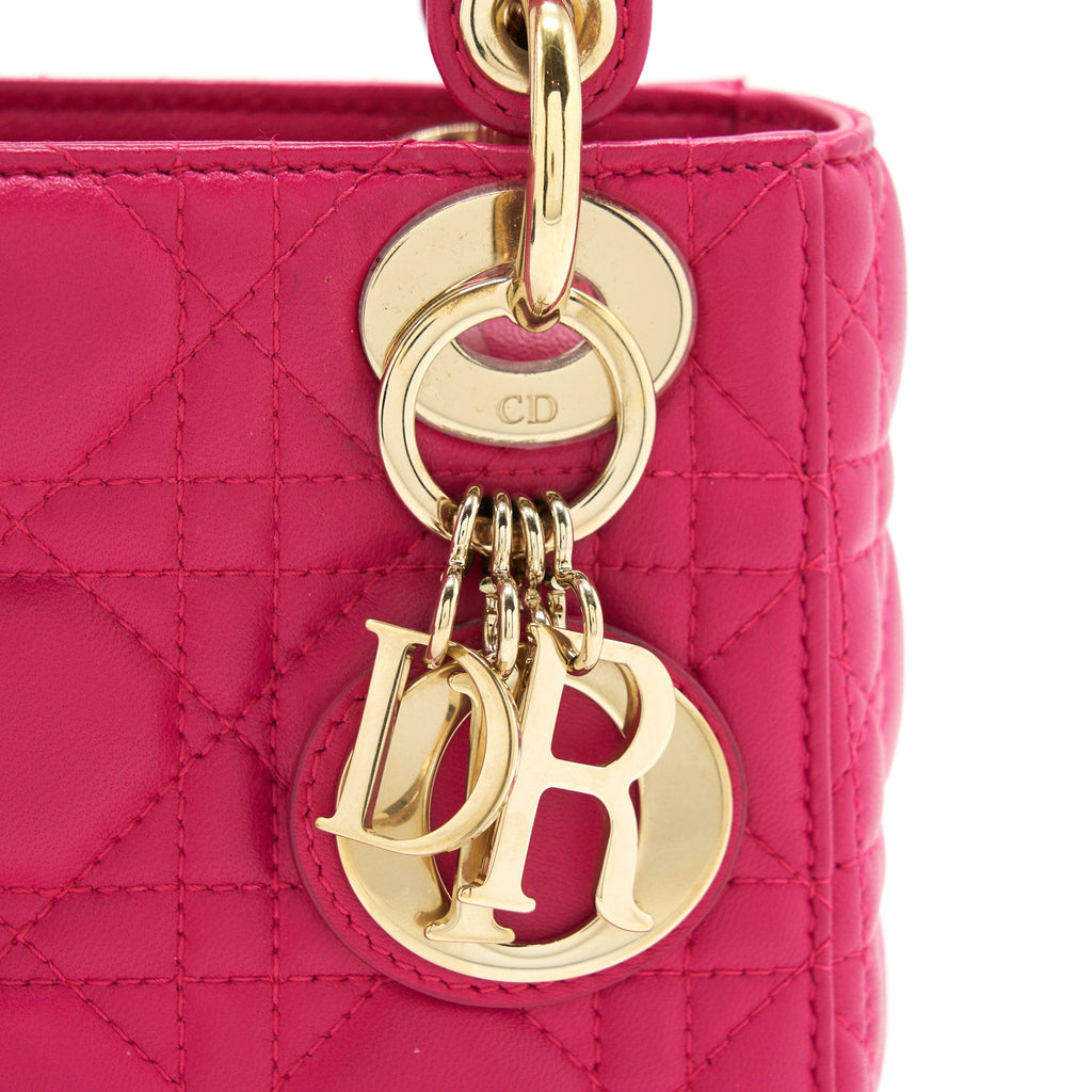 DIOR MINI LADY DIOR BAG LAMBSKIN PINK GHW