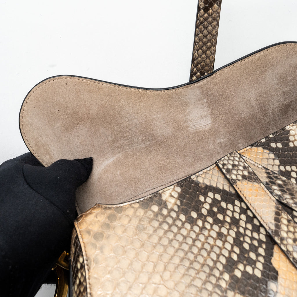 DIOR MEDIUM SADDLE BAG PYTHON MULTICOLOR GHW