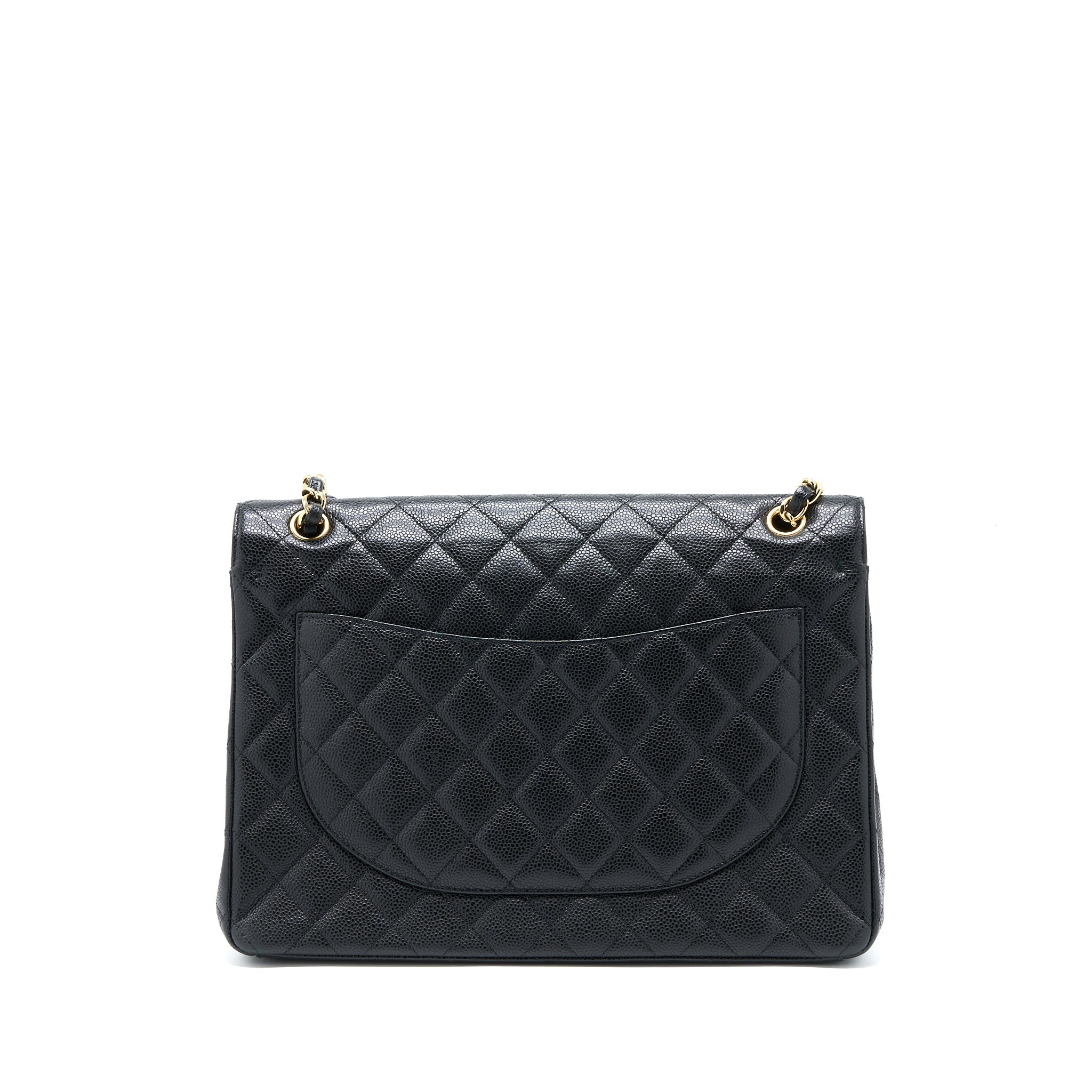 CHANEL MAXI CLASSIC DOUBLE FLAP BAG CAVIAR BLACK GHW