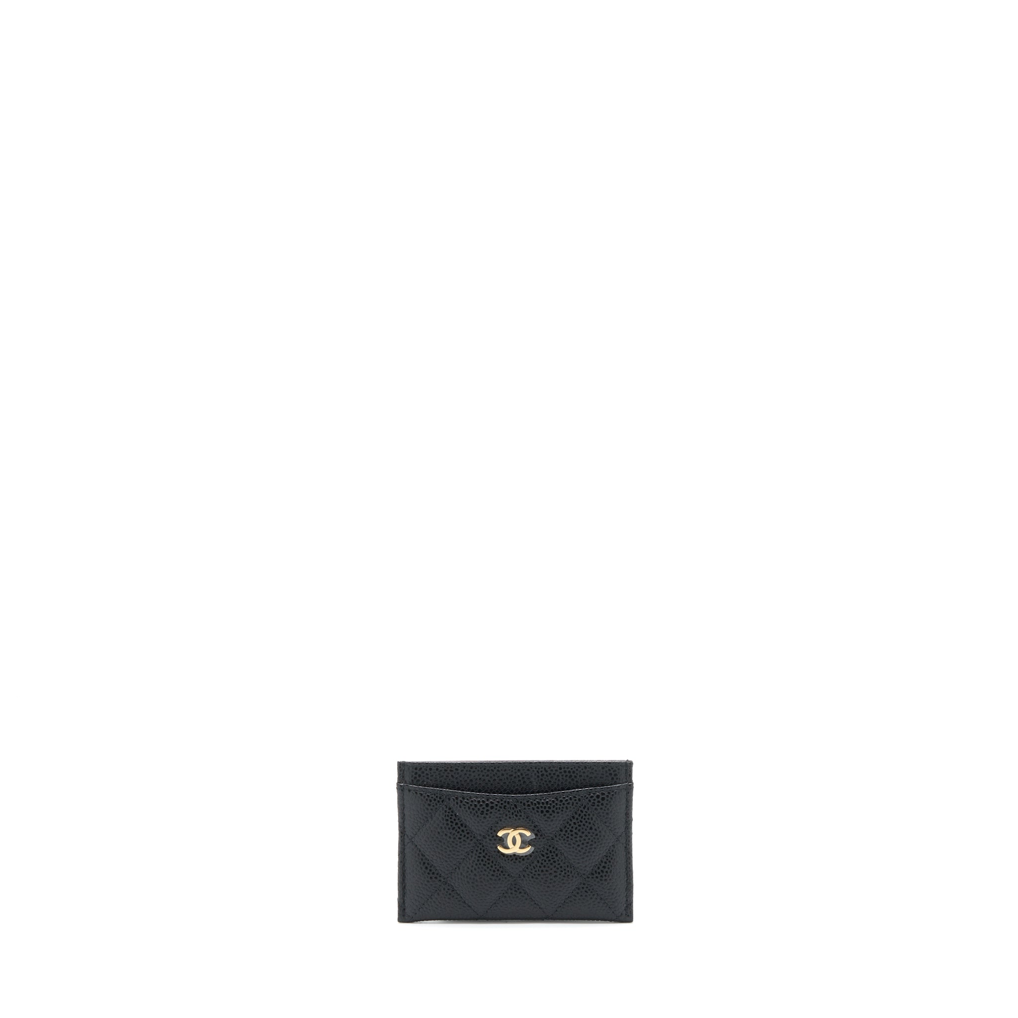 CHANEL CLASSIC CARD HOLDER CAVIAR BLACK GHW
