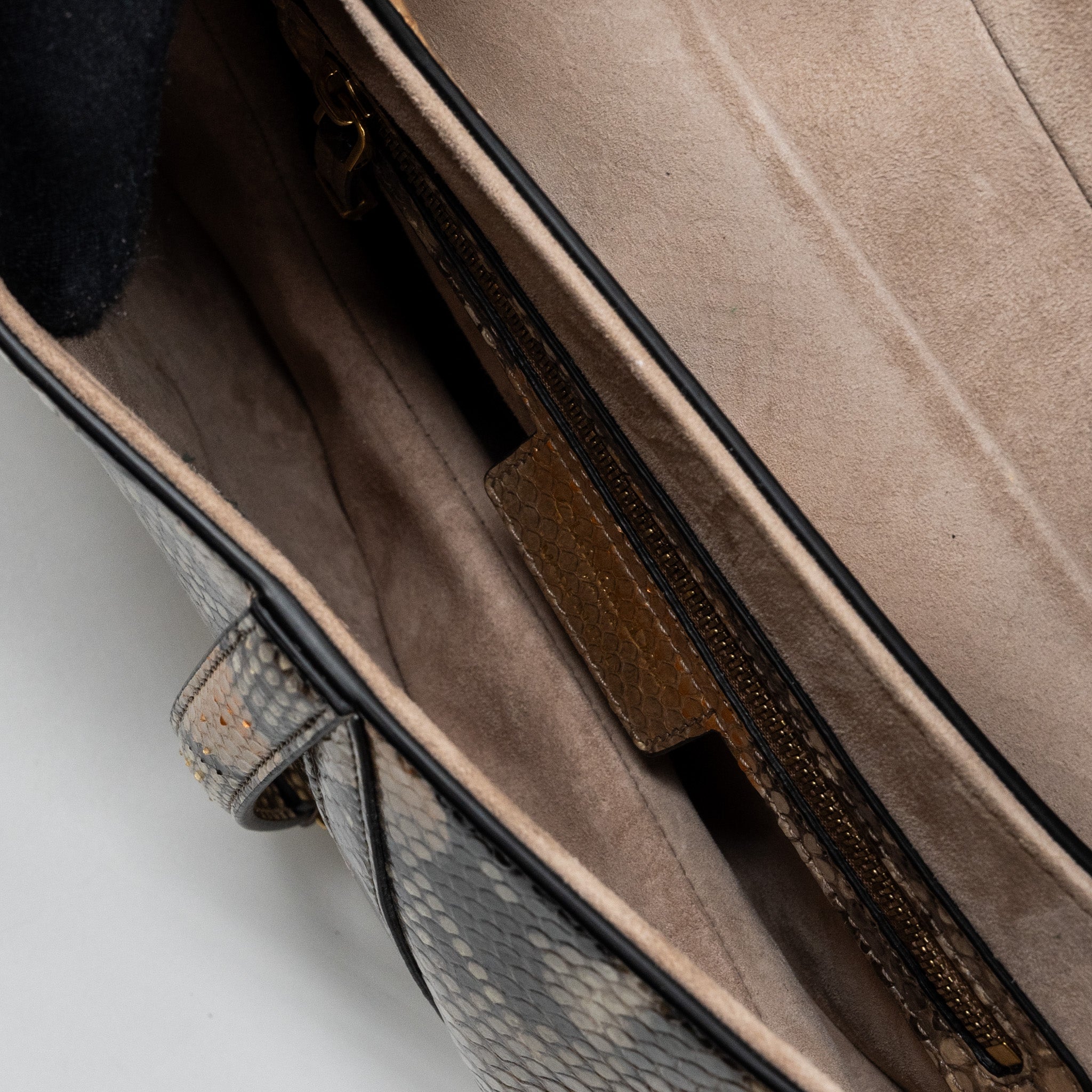 DIOR MEDIUM SADDLE BAG PYTHON MULTICOLOR GHW