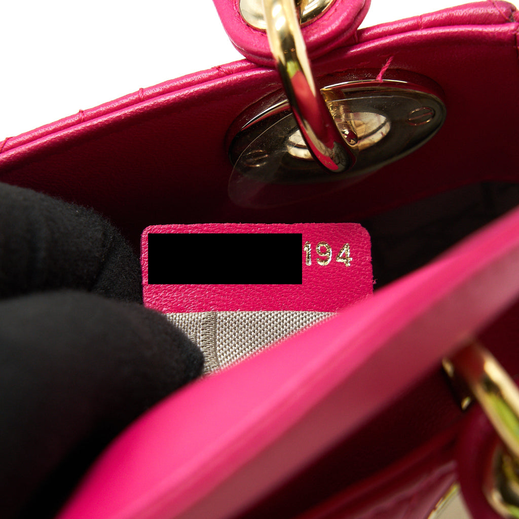 DIOR MINI LADY DIOR BAG LAMBSKIN PINK GHW