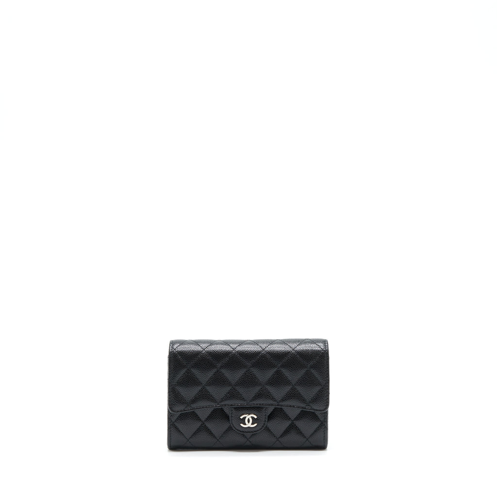 CHANEL FLAP WALLET CAVIAR BLACK SHW