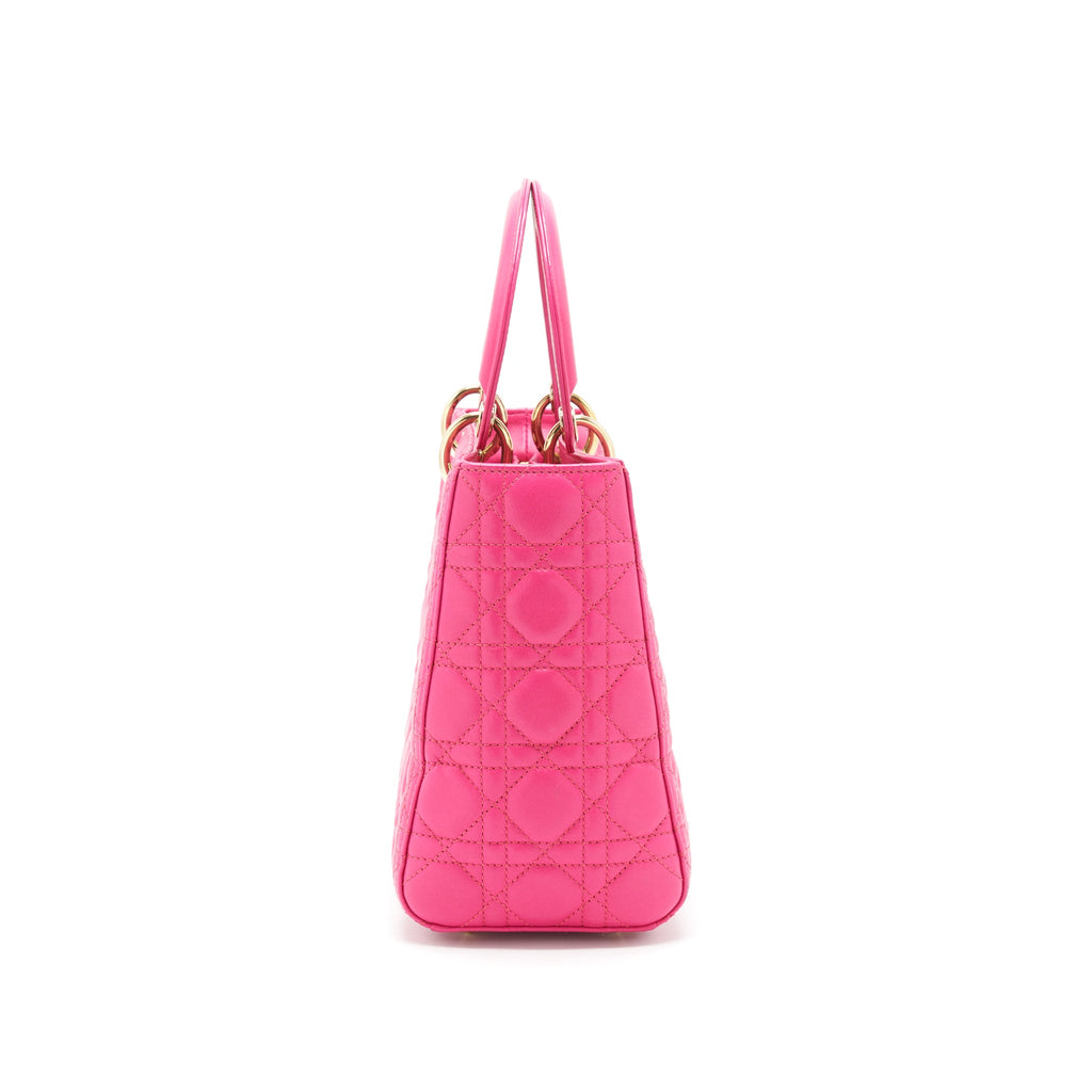 DIOR LADY DIOR BAG MEDIUM PINK GHW