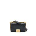 CHANEL SMALL BOY BAG CAVIAR BLACK GHW (MICROCHIP)