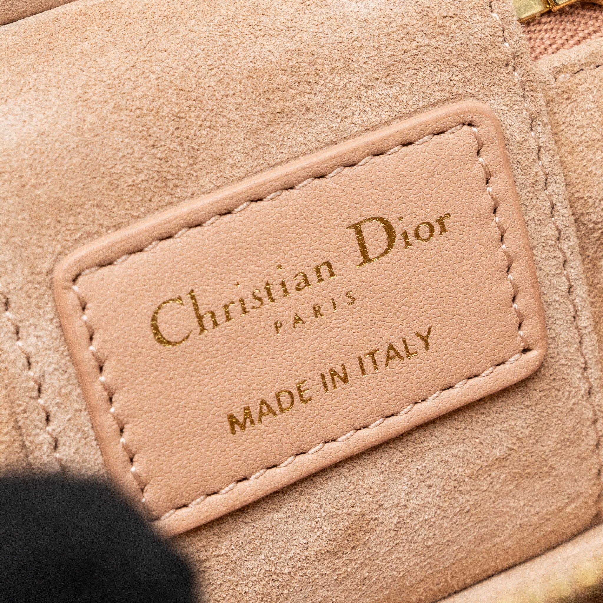 DIOR MICRO LADY DIOR VANITY CASE LAMBSKIN DARK BEIGE LGHW