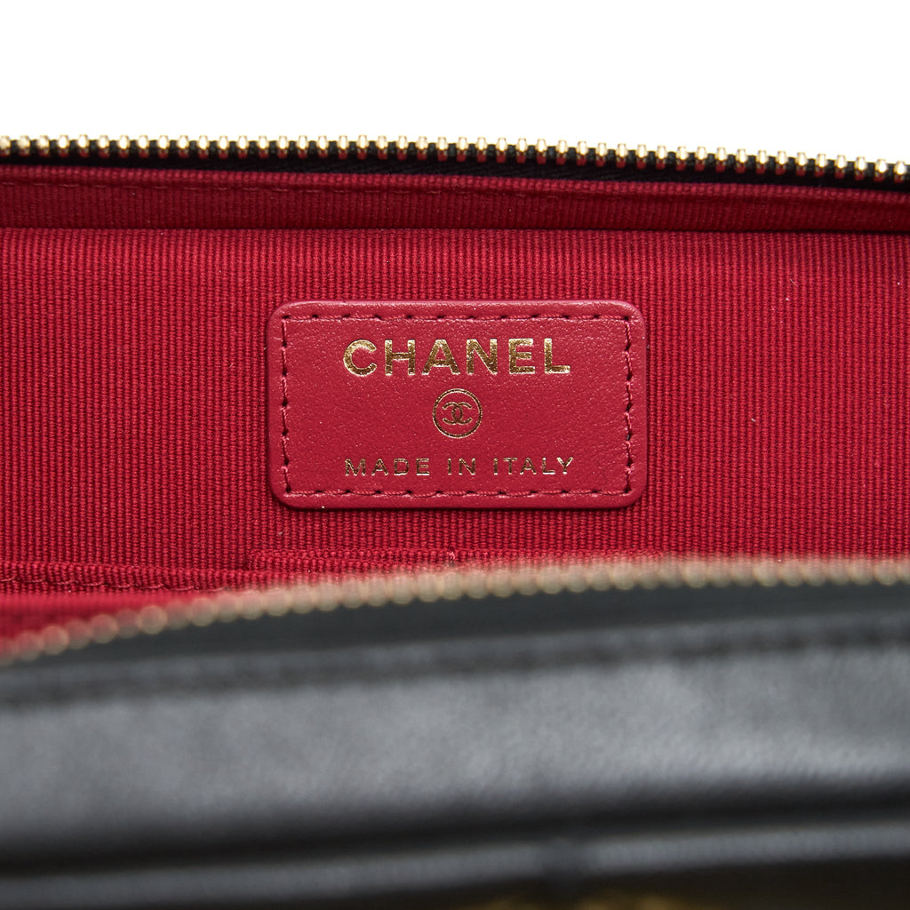 CHANEL 19 CAMERA BAG LAMBSKIN BLACK WITH GOLD/SLIVER HARDWARE