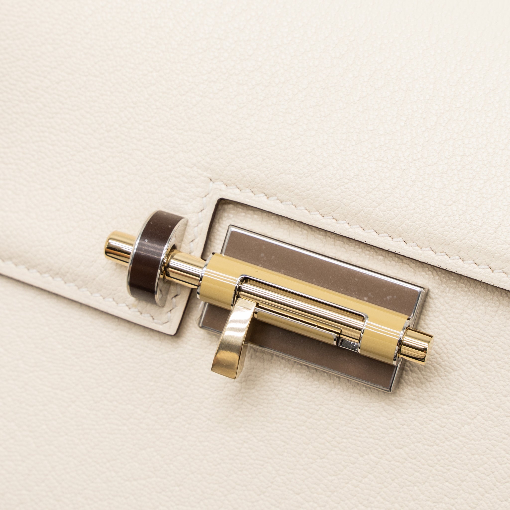 HERMES MINI VERROU CHEVRE MYSORE NATA HAVANE/CHAI/ETOUPE HARDWARE