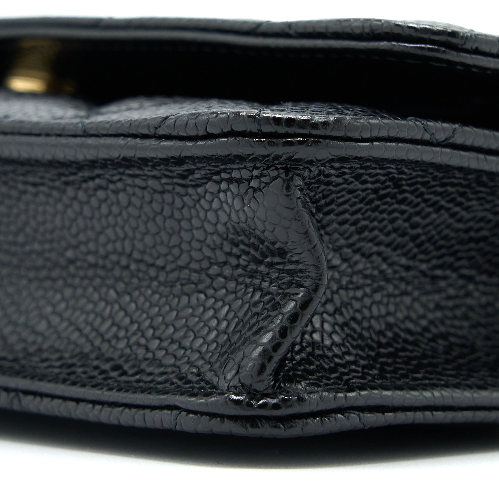 CHANEL CLASSIC WALLET ON CHAIN CAVIAR BLACK GHW (MICROCHIP)