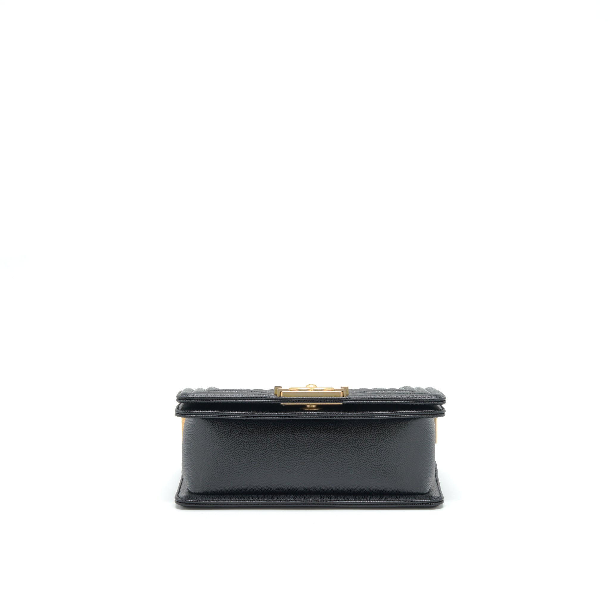 CHANEL SMALL BOY BAG CAVIAR BLACK GHW (MICROCHIP)