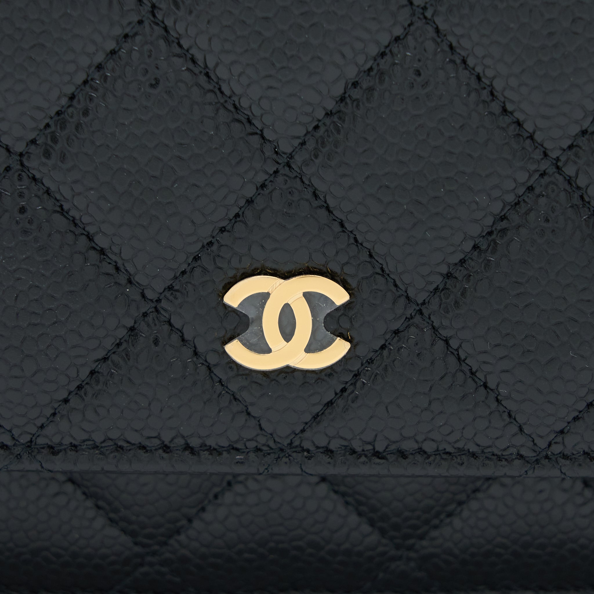 CHANEL CLASSIC WALLET ON CHAIN CAVIAR BLACK GHW (MICROCHIP)