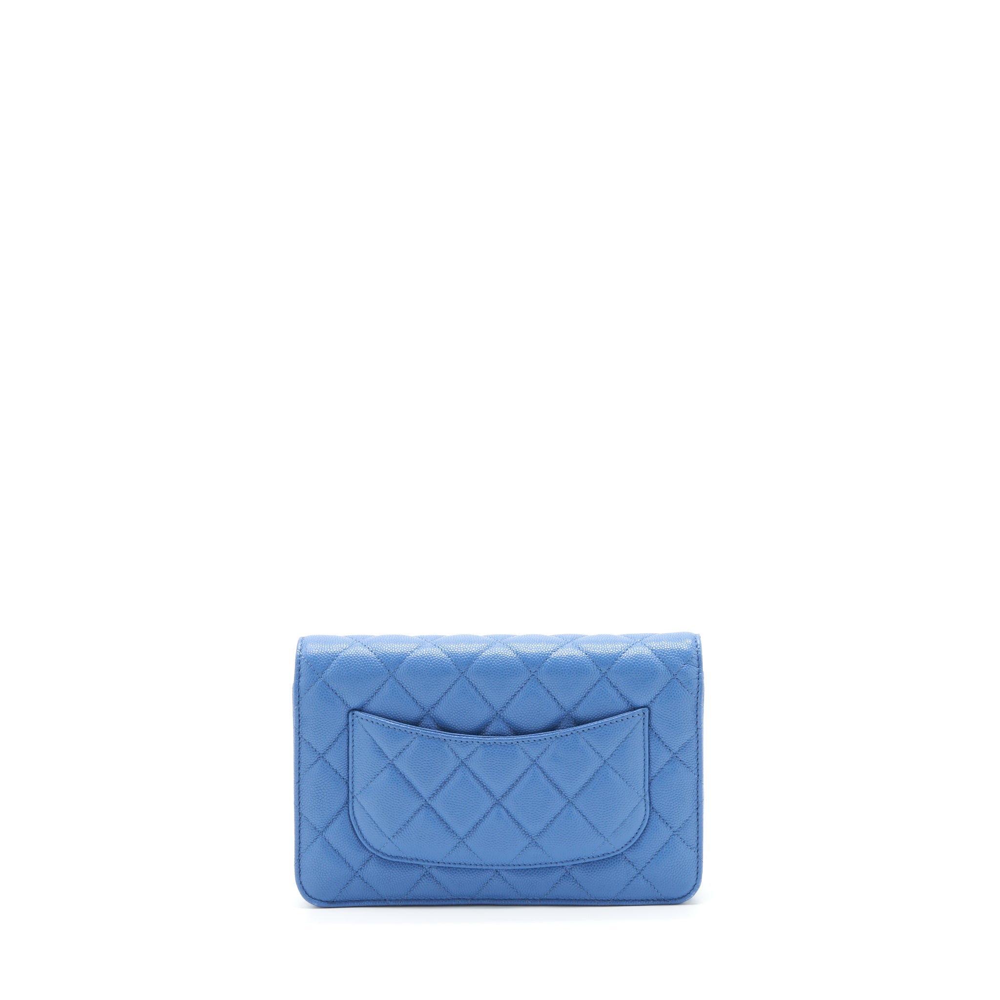 CHANEL CLASSIC WALLET ON CHAIN CAVIAR LIGHT BLUE LGHW