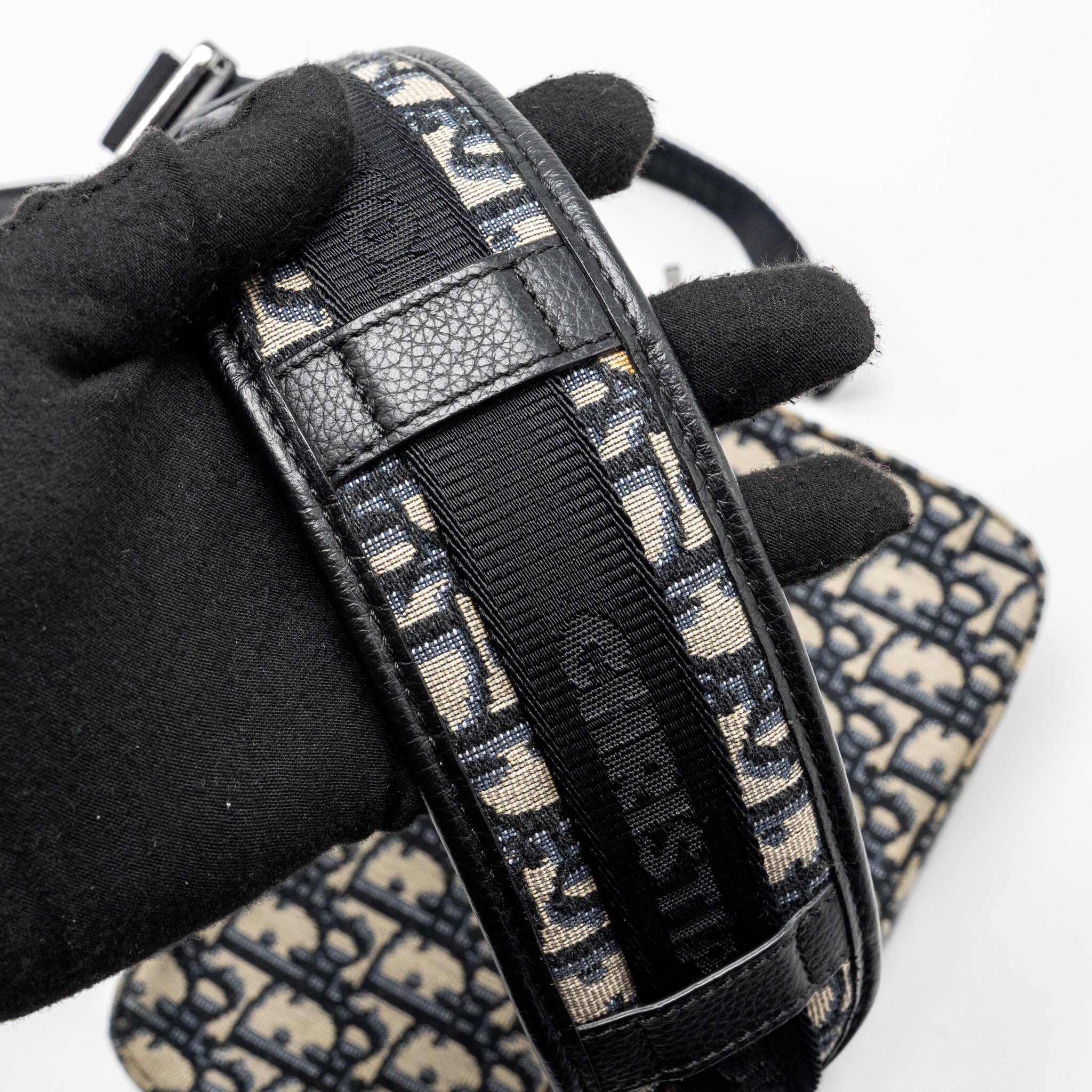 DIOR SAFARI BAG WITH STRAP BLACK OBLIQUE JACQUARD SHW