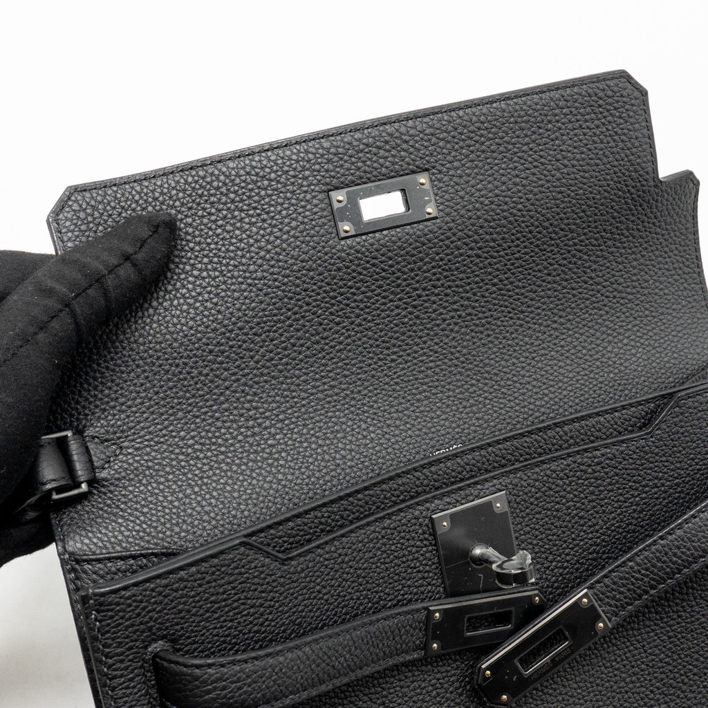 HERMES POCHETTE KELLY DEPECHES 25 TOGO SO BLACK