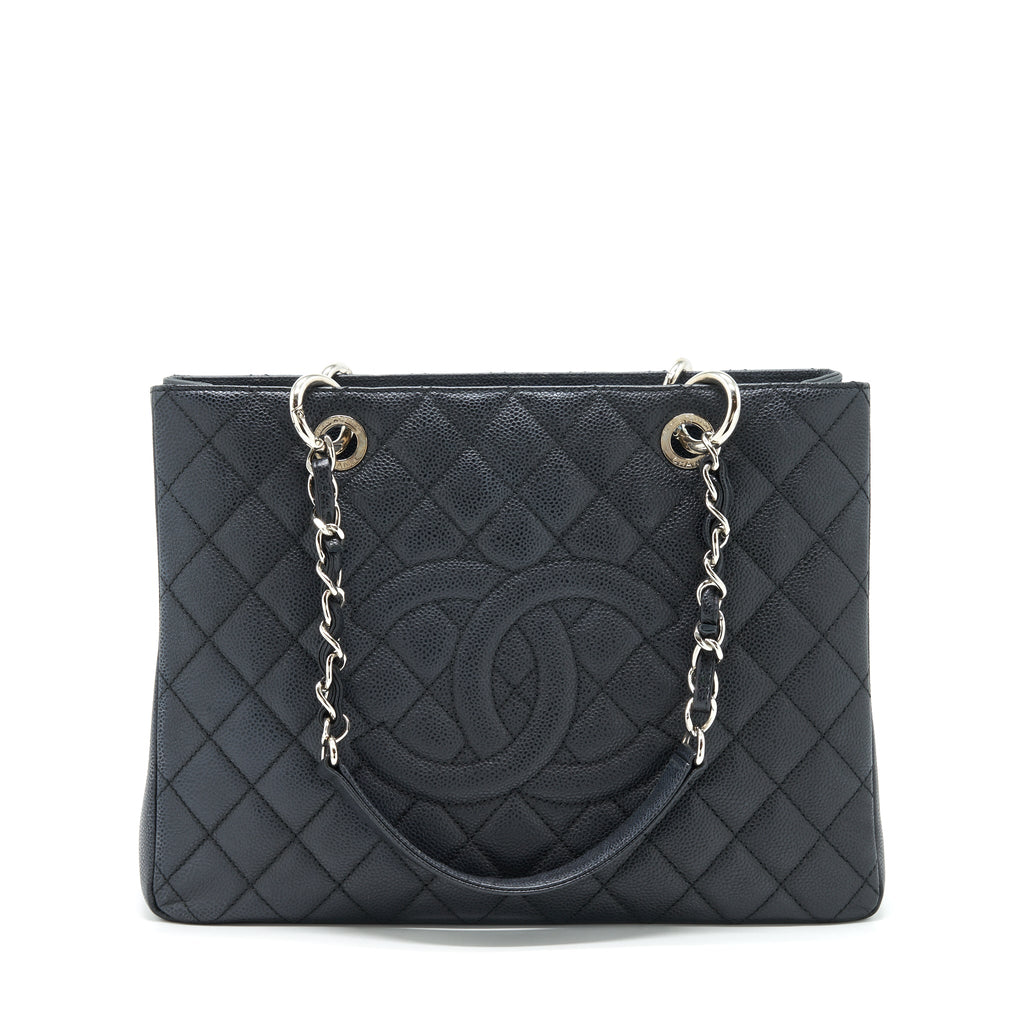 CHANEL GRAND SHOPPING TOTE GST CAVIAR BLACK SHW