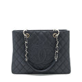CHANEL GRAND SHOPPING TOTE GST CAVIAR BLACK SHW