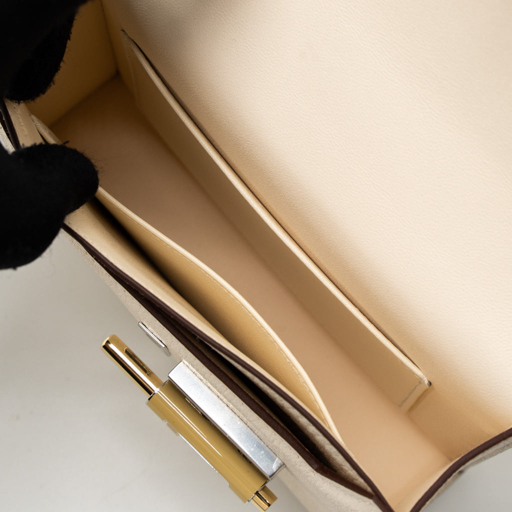 HERMES MINI VERROU CHEVRE MYSORE NATA HAVANE/CHAI/ETOUPE HARDWARE