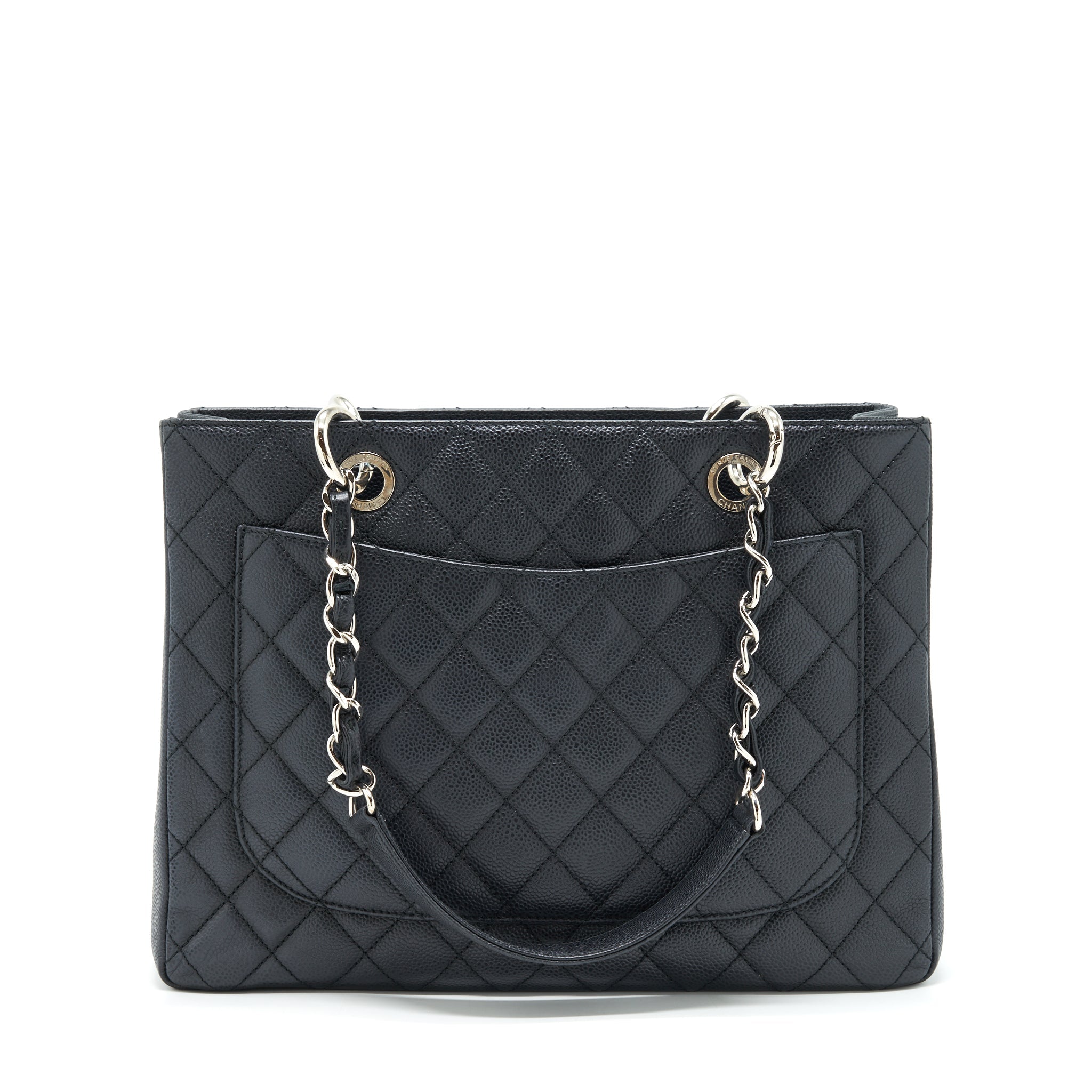 CHANEL GRAND SHOPPING TOTE GST CAVIAR BLACK SHW