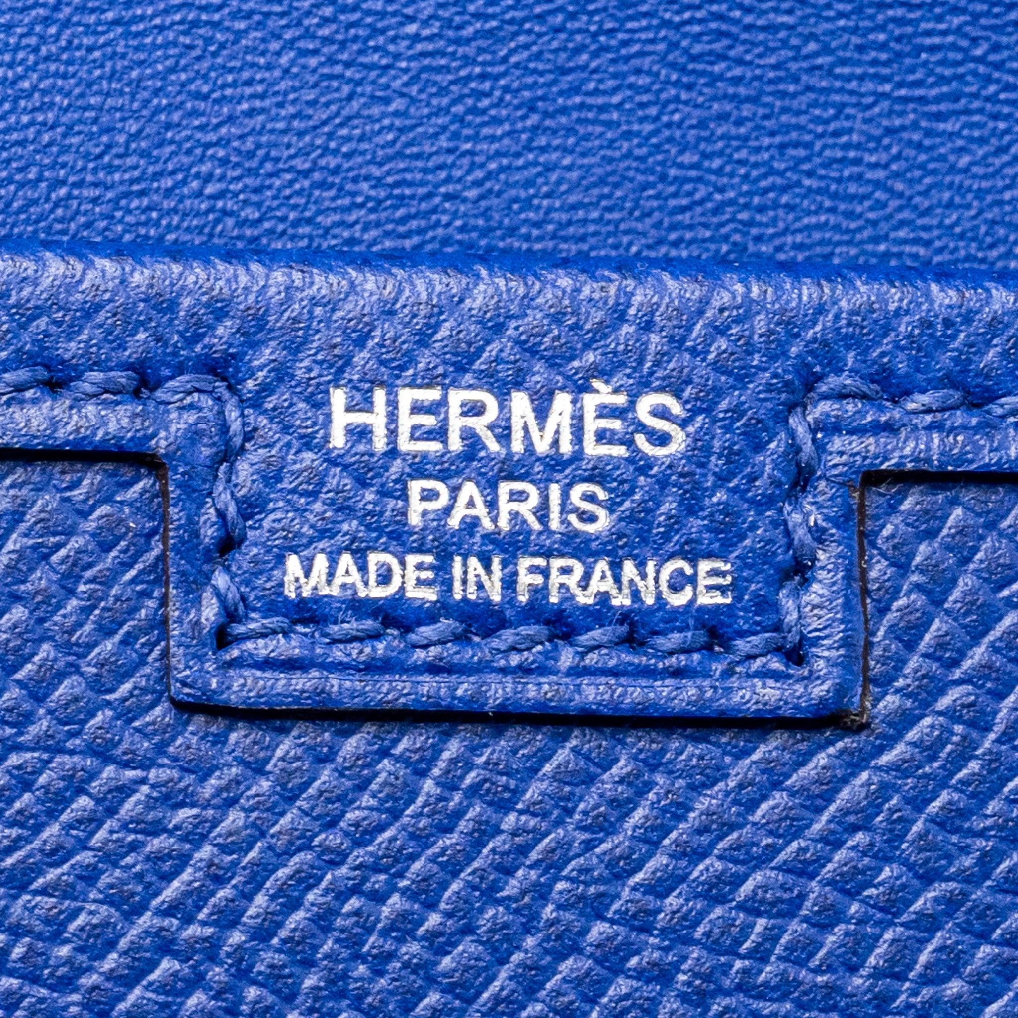 HERMES JIGE CLUTCH EPSOM BLUE ELECTRIC