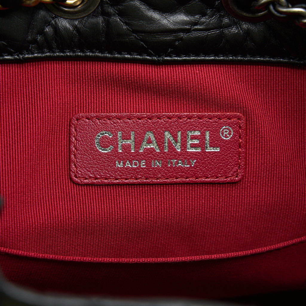 CHANEL SMALL GABRIELLE BACKPACK BLACK RUTHENIUM SHW(MICROCHIP)